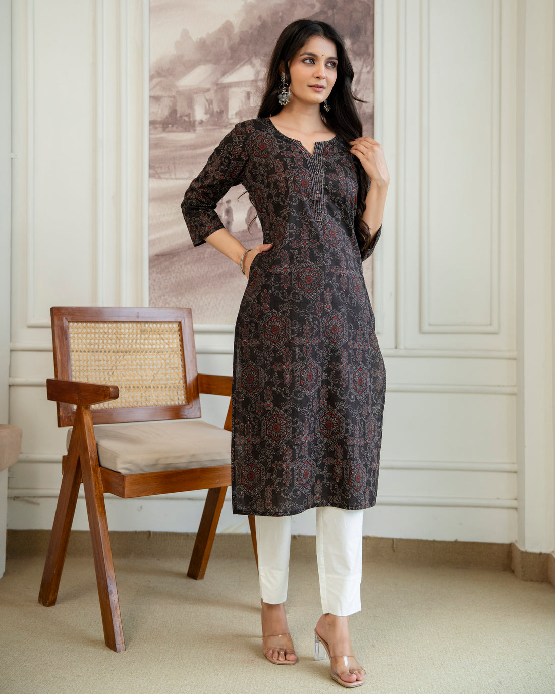 Kalindi Pure Cotton Straight Kurta