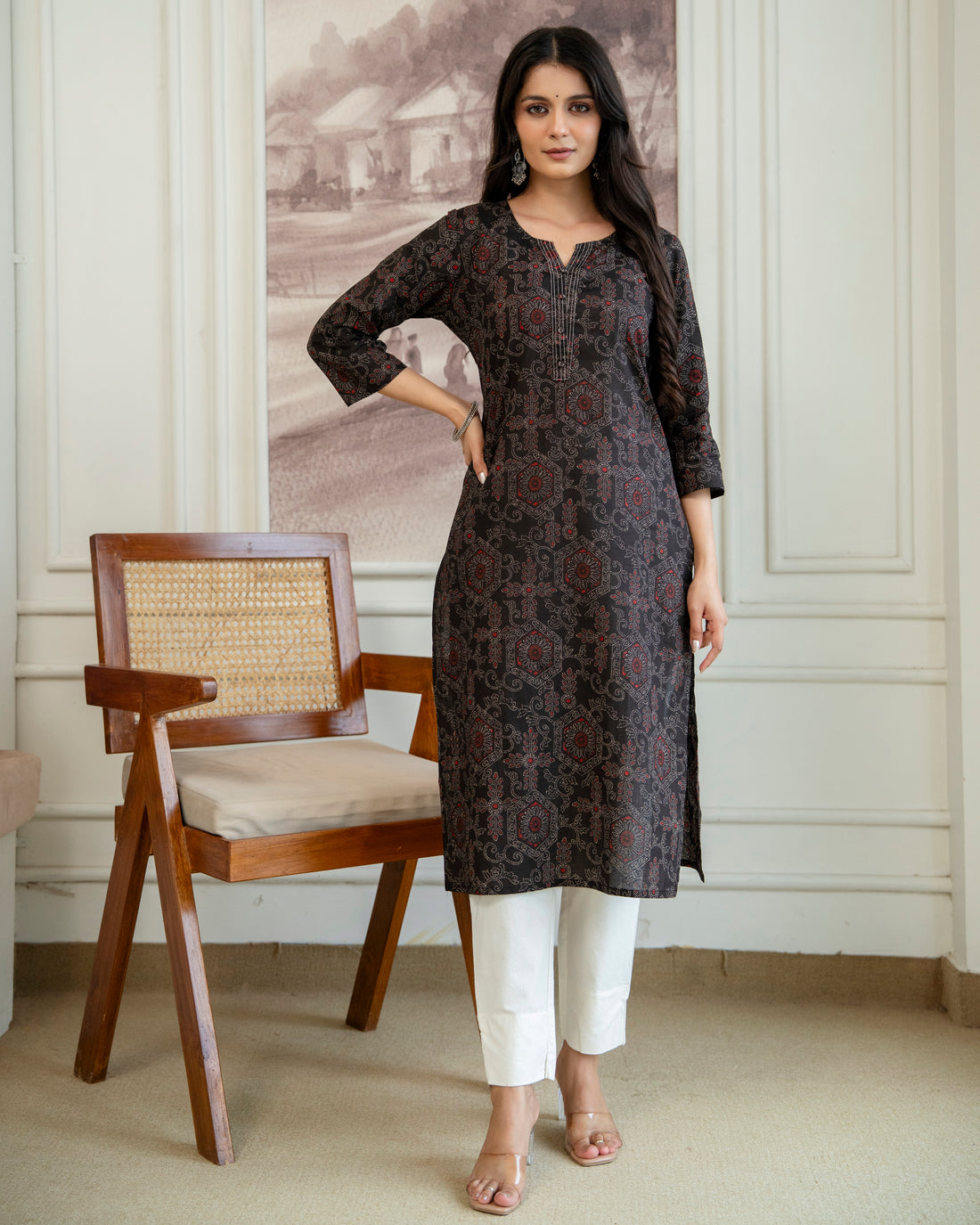 Kalindi Pure Cotton Straight Kurta