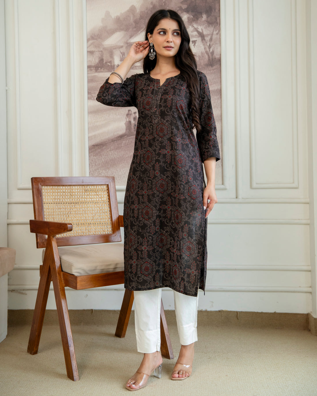 Kalindi Pure Cotton Straight Kurta
