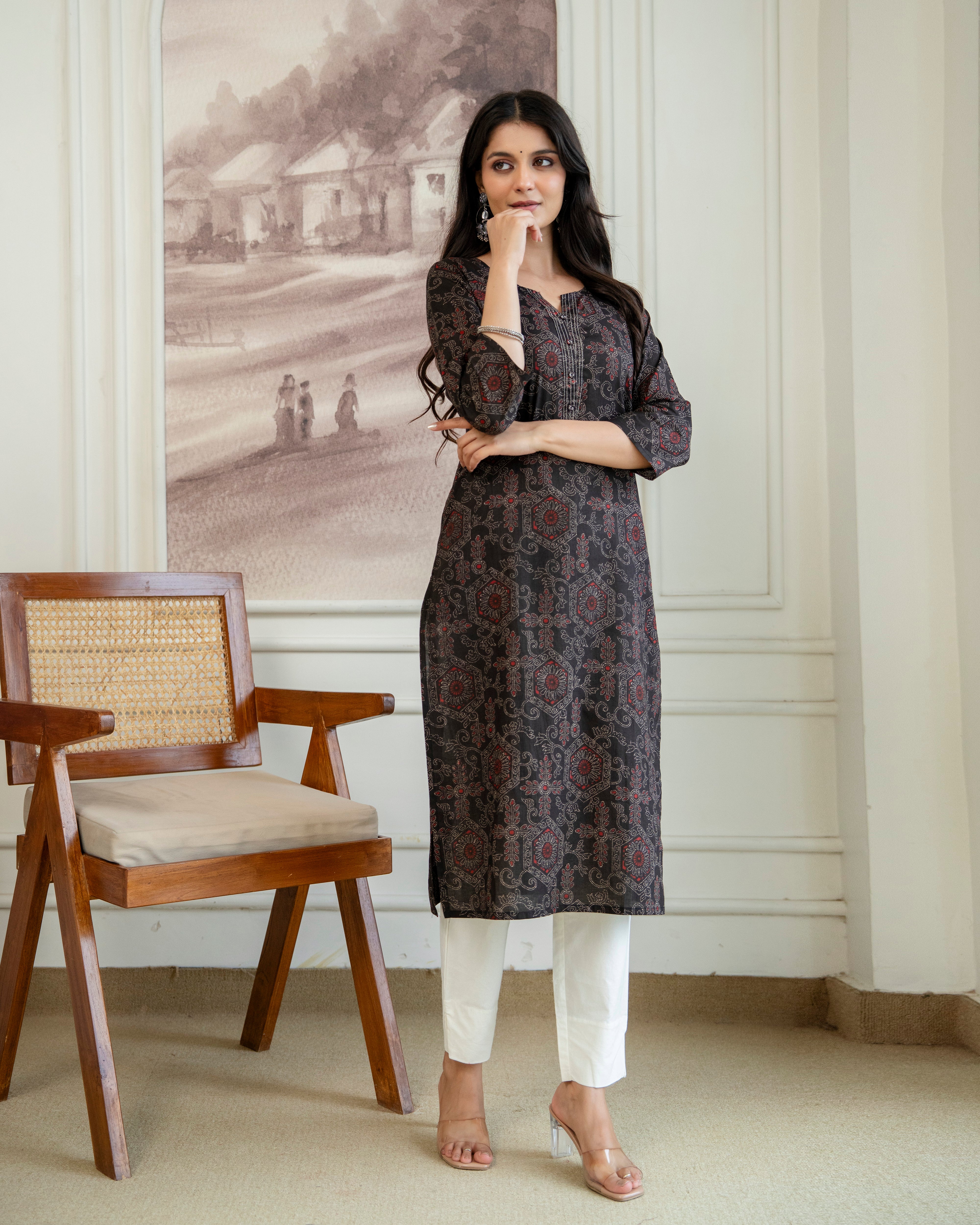 Kalindi Pure Cotton Straight Kurta