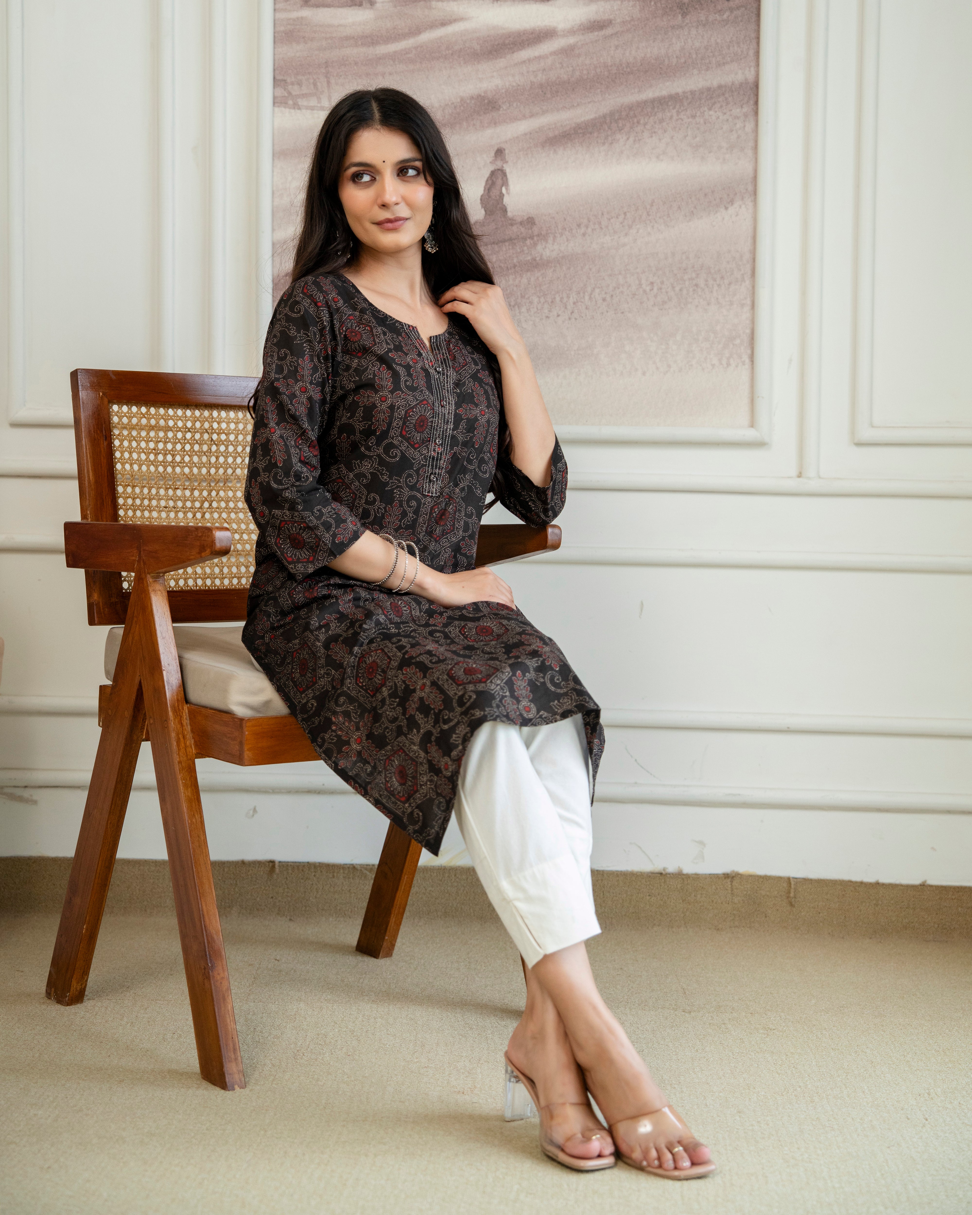 Kalindi Pure Cotton Straight Kurta