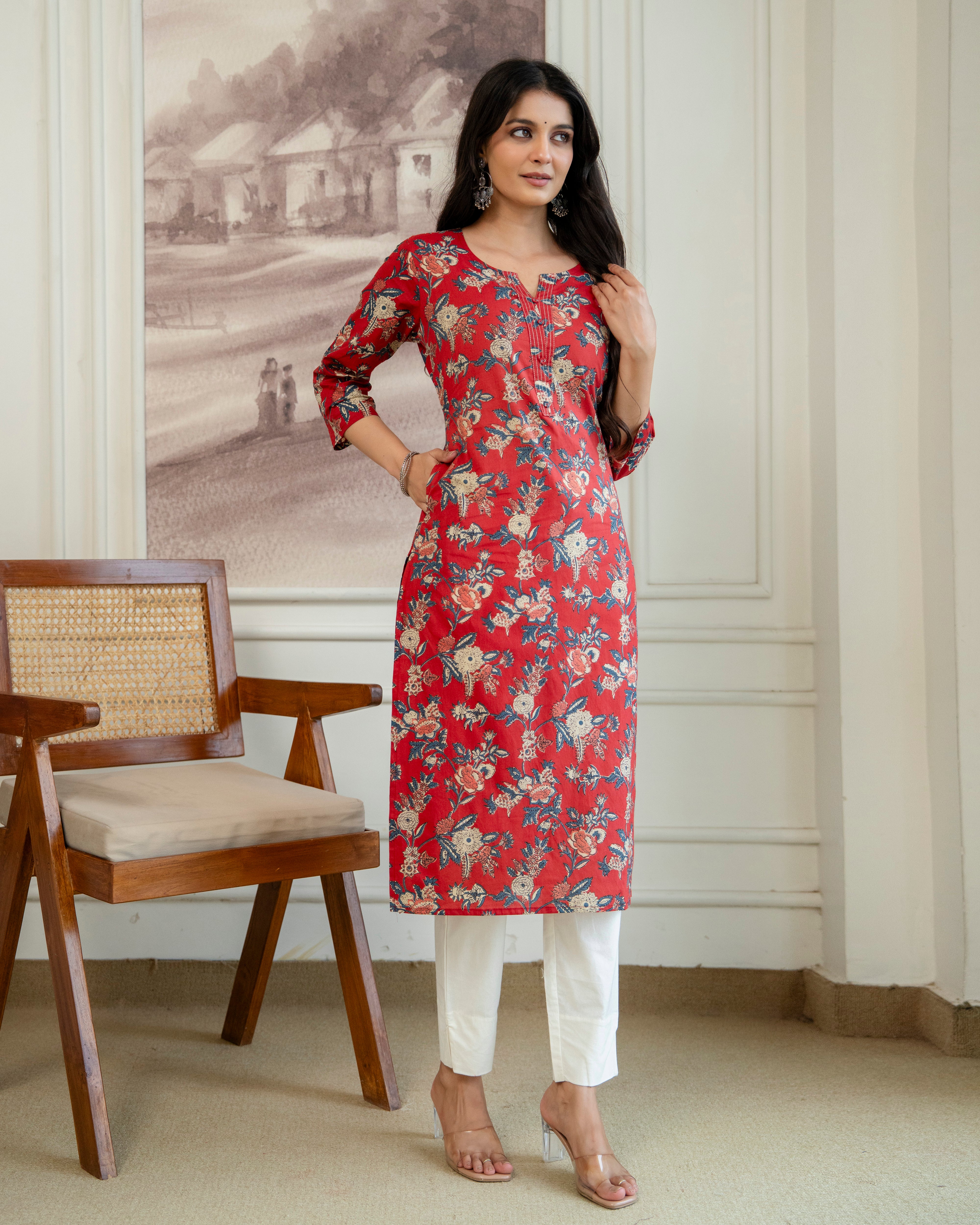 Rajni  Pure Cotton Straight Kurta