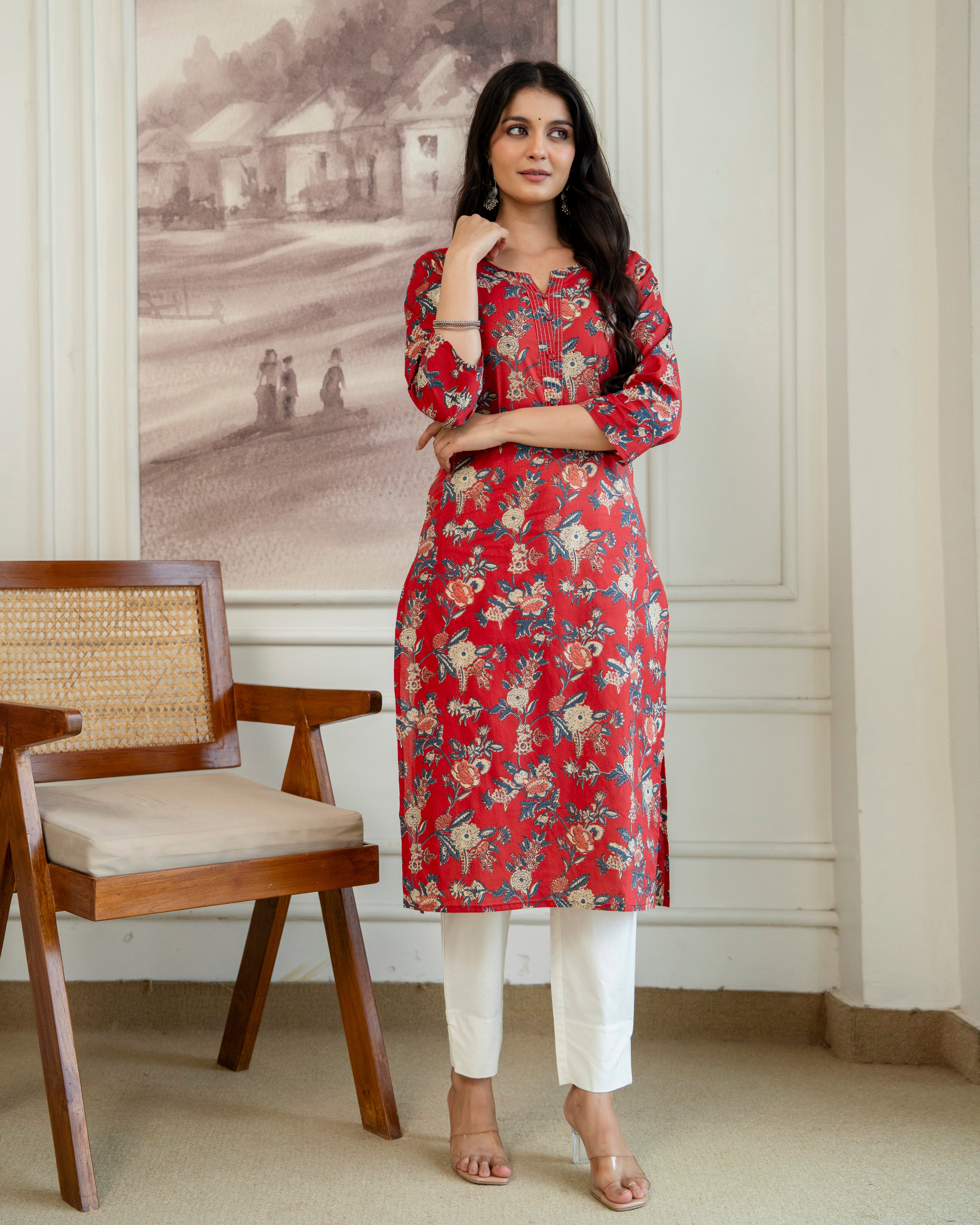 Rajni  Pure Cotton Straight Kurta