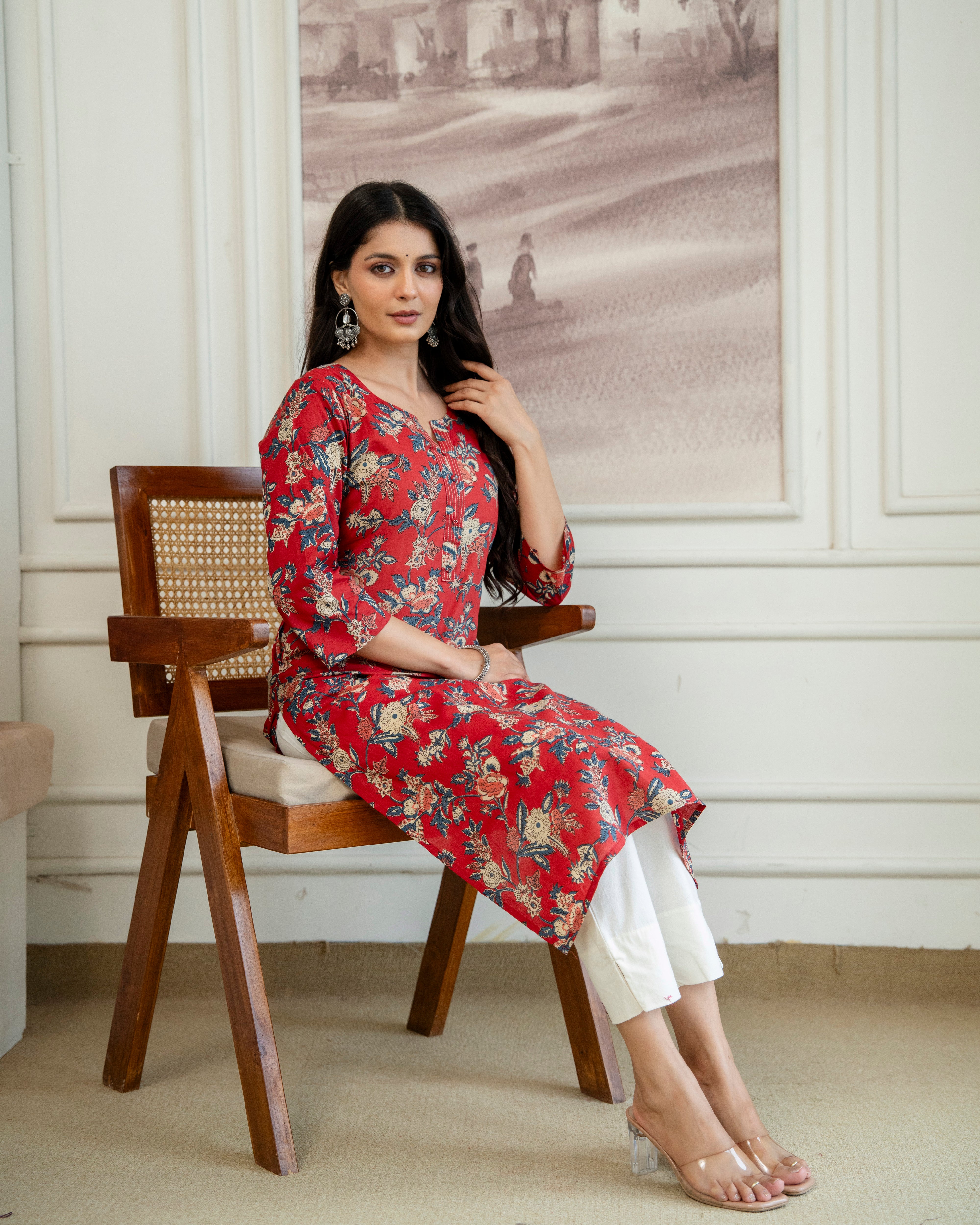 Rajni  Pure Cotton Straight Kurta