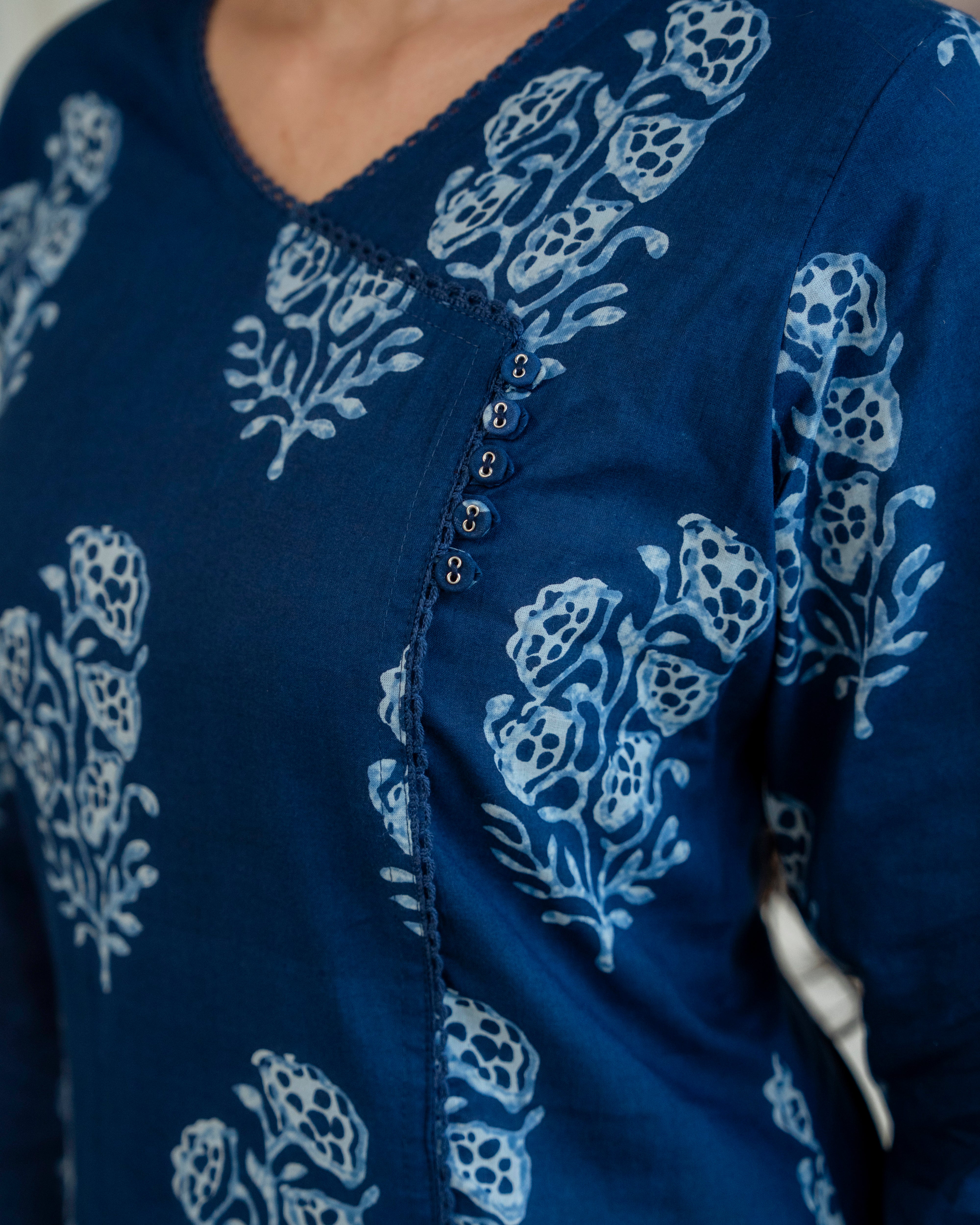 Neelanjali Indigo Pure Cotton Straight Kurta