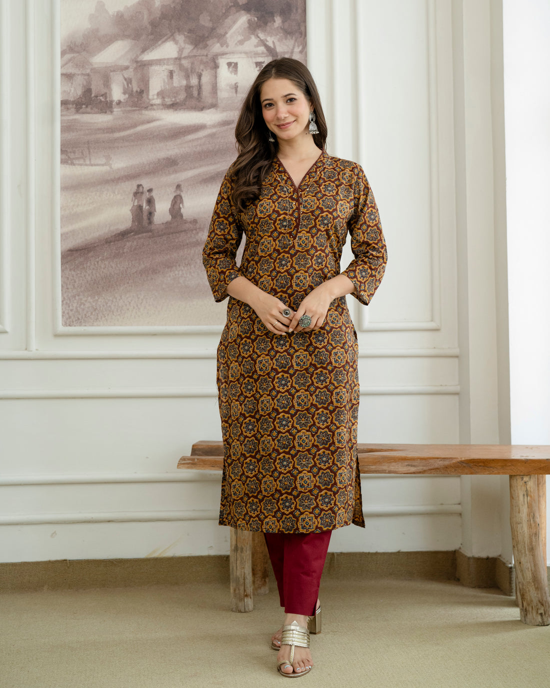 Mrinalini Pure Cotton Straight Kurta