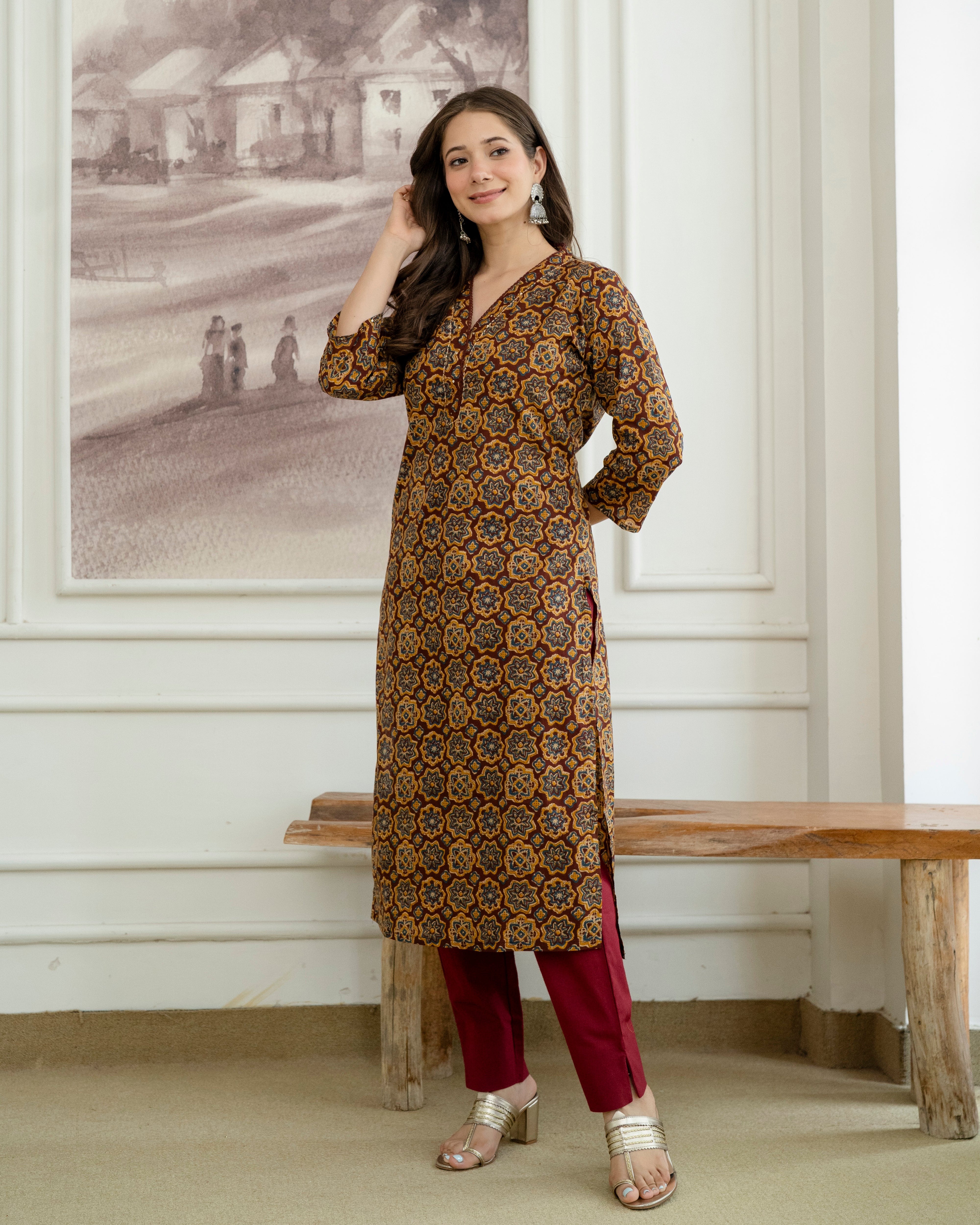 Mrinalini Pure Cotton Straight Kurta