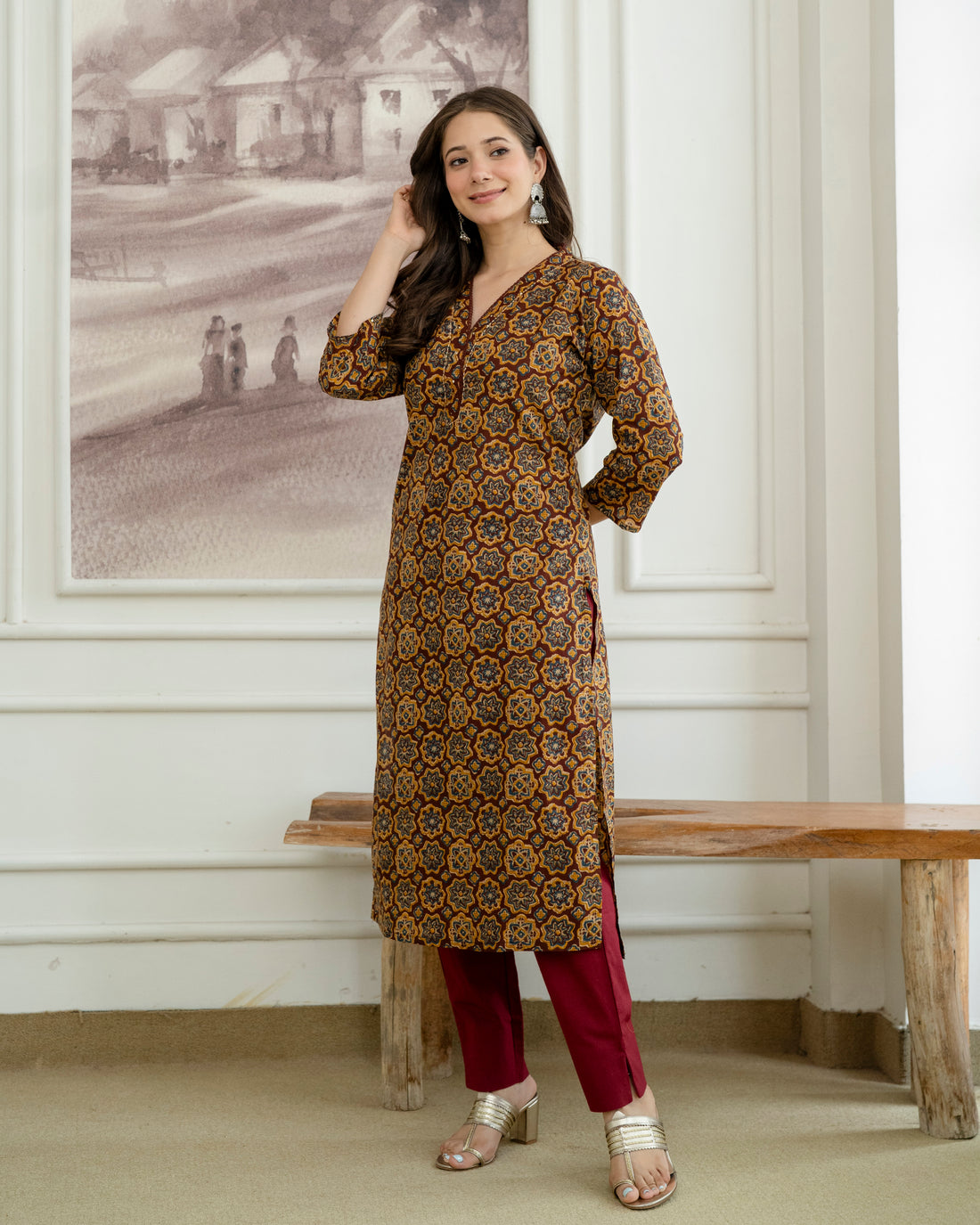 Mrinalini Pure Cotton Straight Kurta