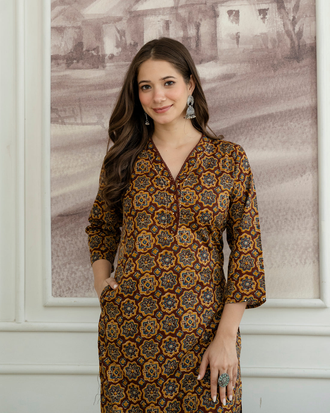 Mrinalini Pure Cotton Straight Kurta
