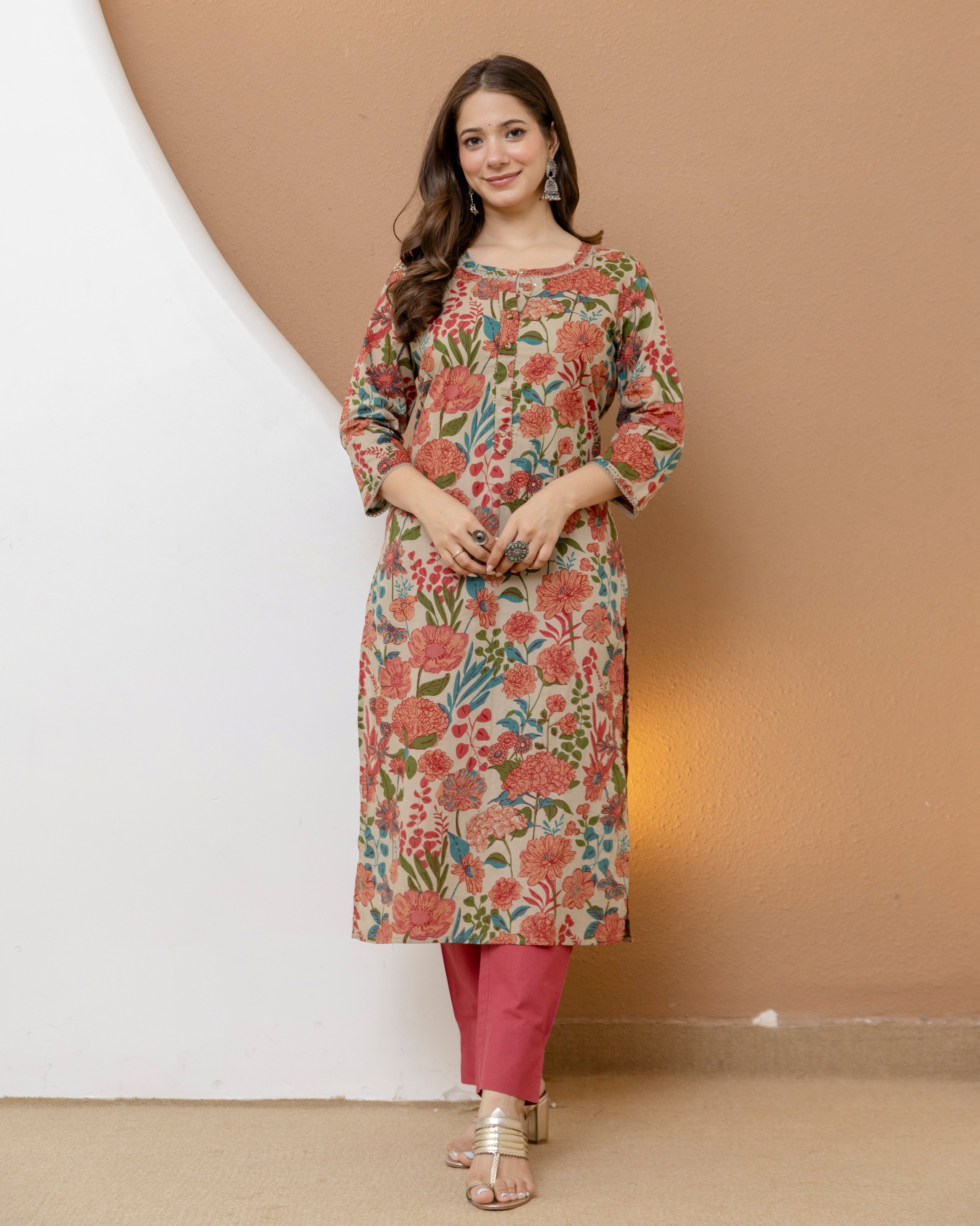 Pushpanjali Pure Cotton Straight Kurta
