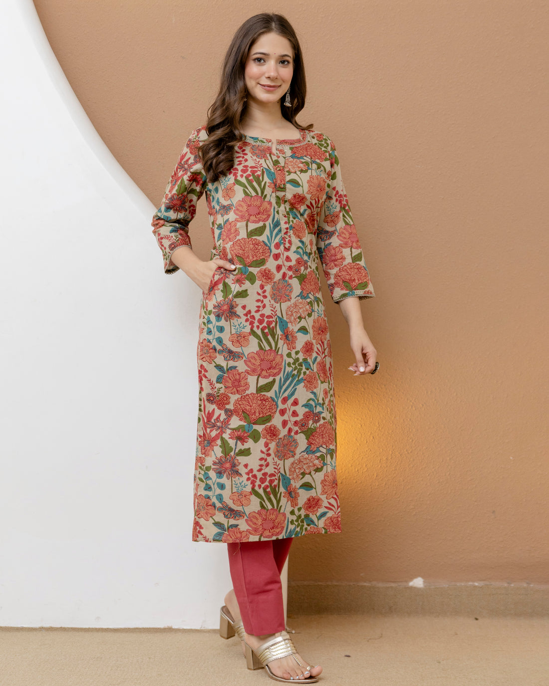 Pushpanjali Pure Cotton Straight Kurta