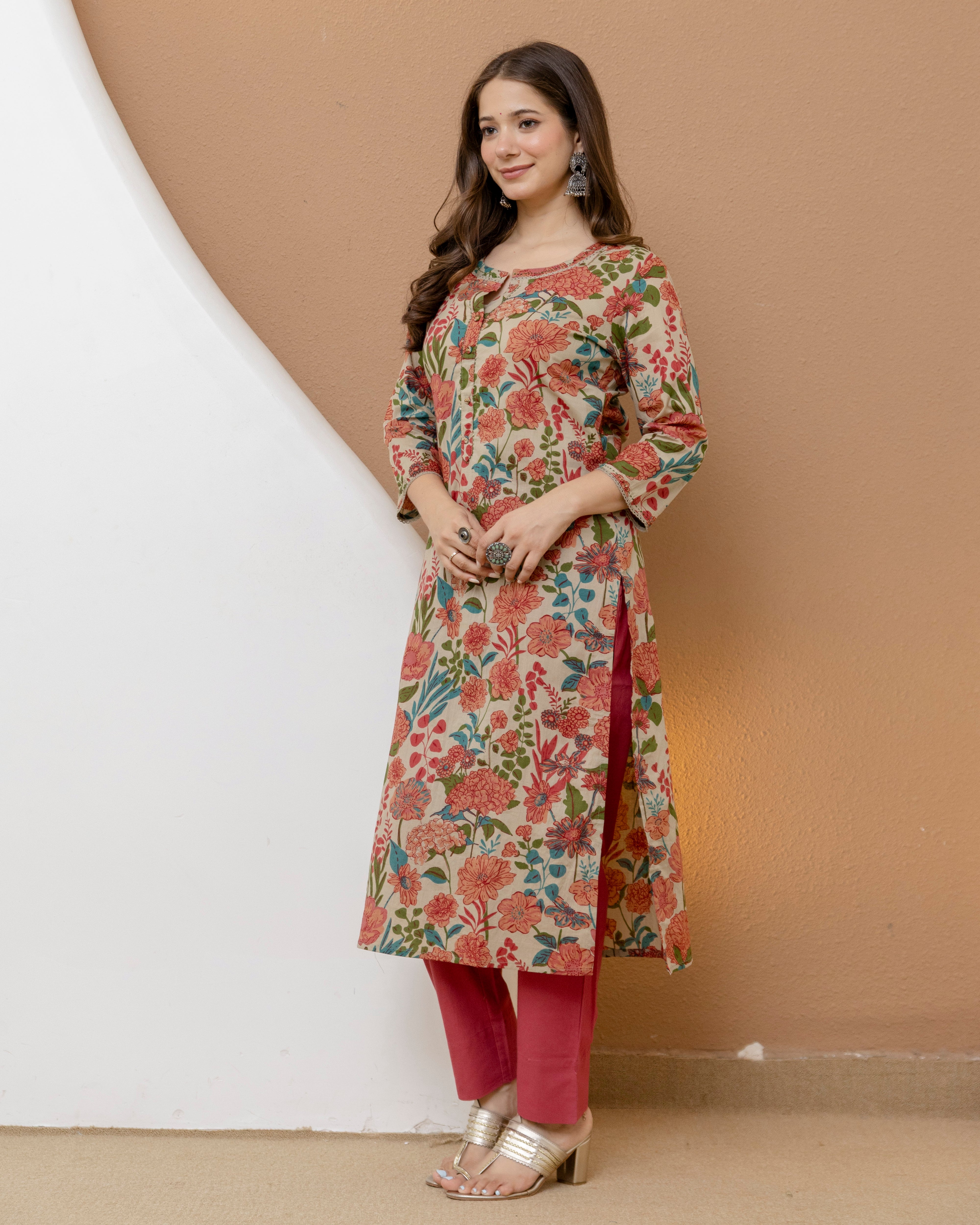 Pushpanjali Pure Cotton Straight Kurta