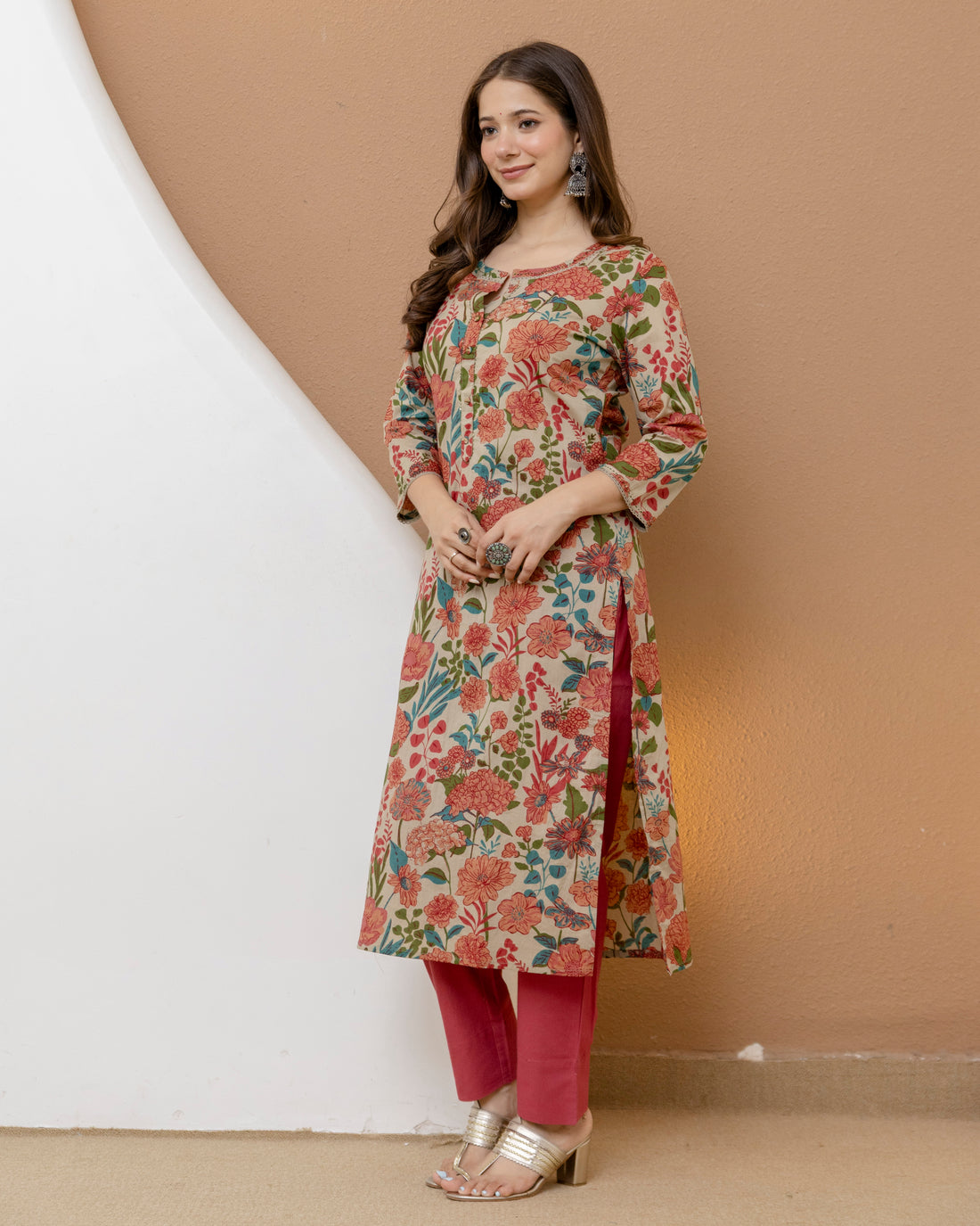 Pushpanjali Pure Cotton Straight Kurta