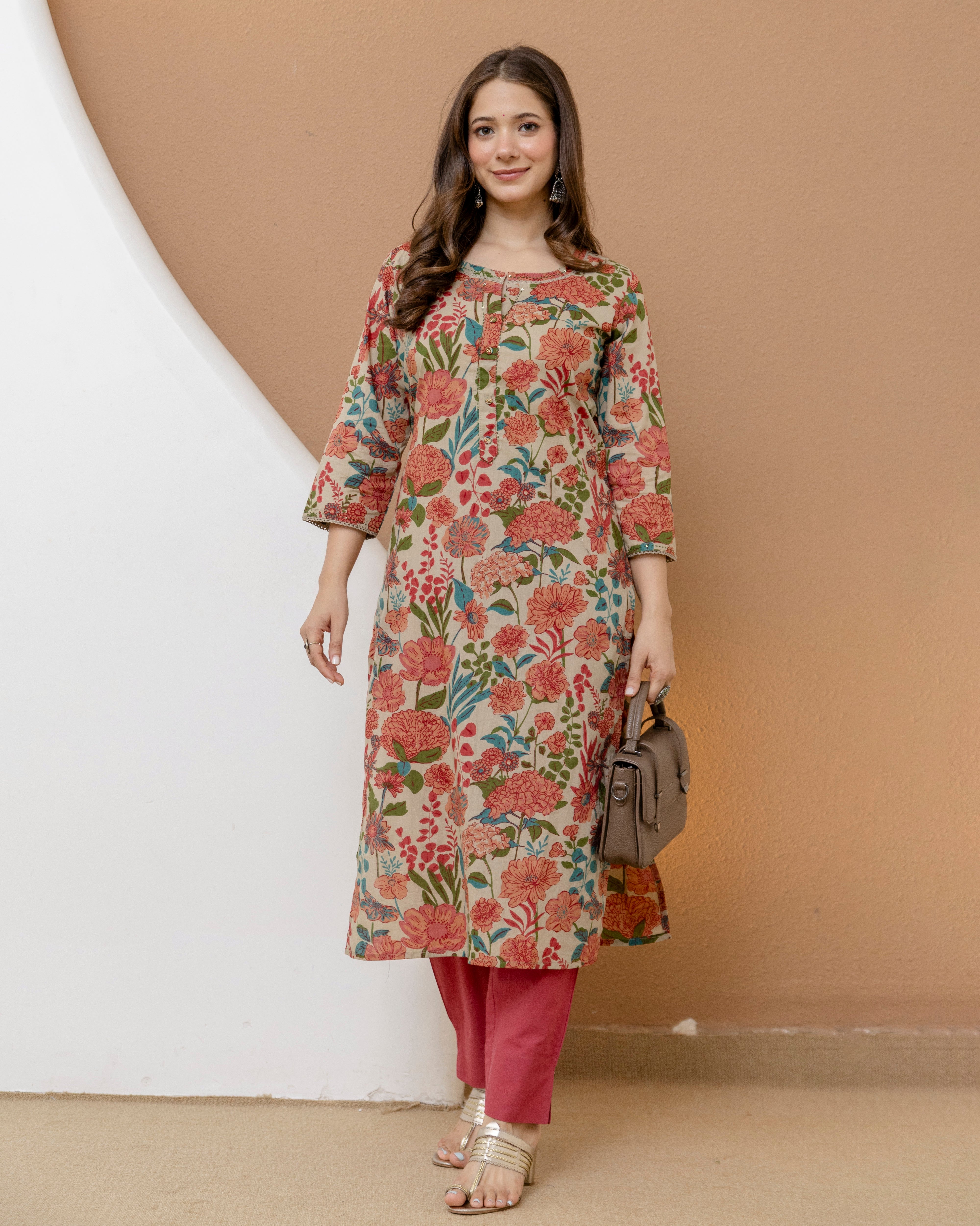Pushpanjali Pure Cotton Straight Kurta
