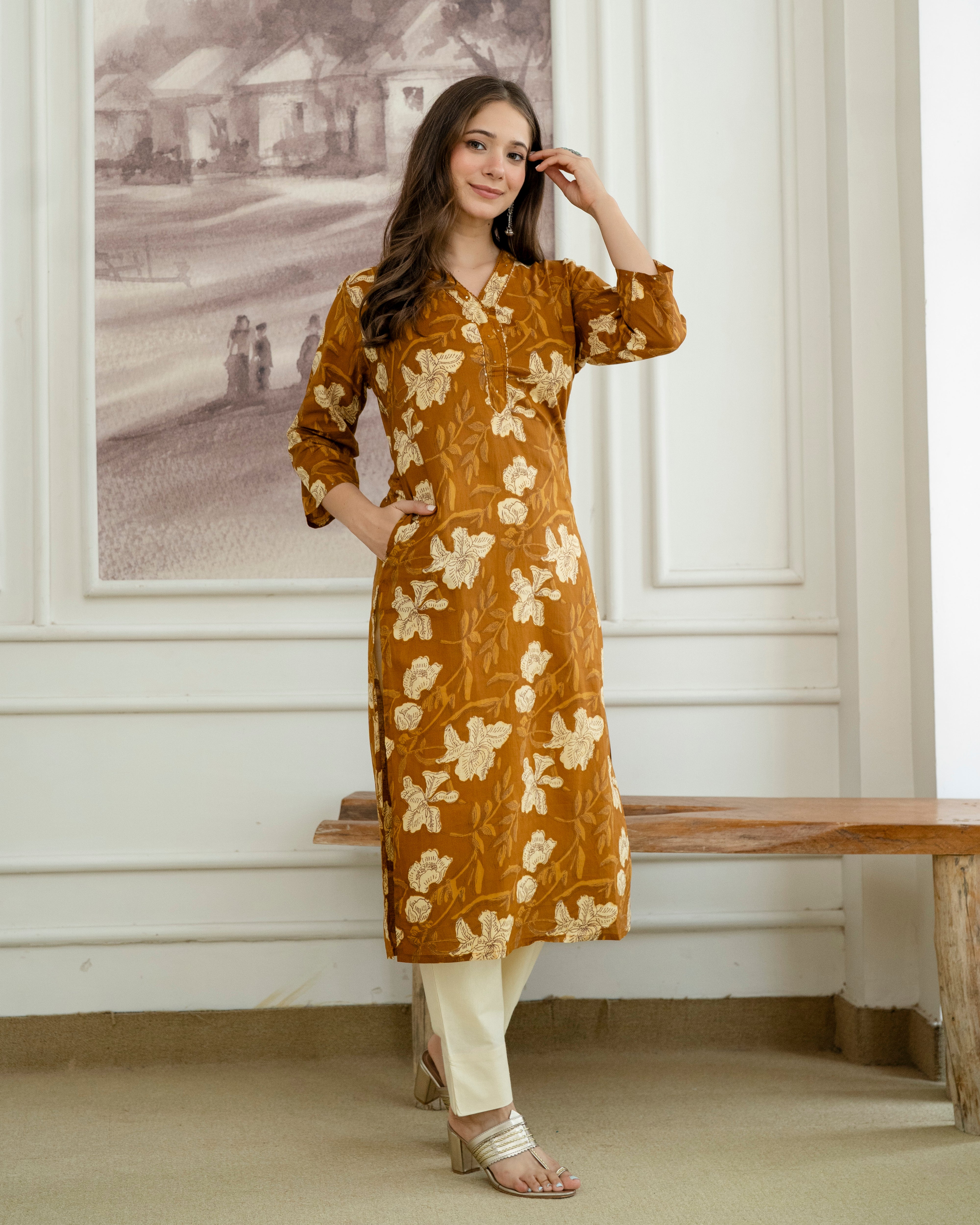 Kanak Pure Cotton Straight Kurta