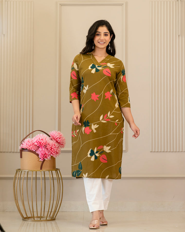 Prakriti Pure Cotton Straight Kurta