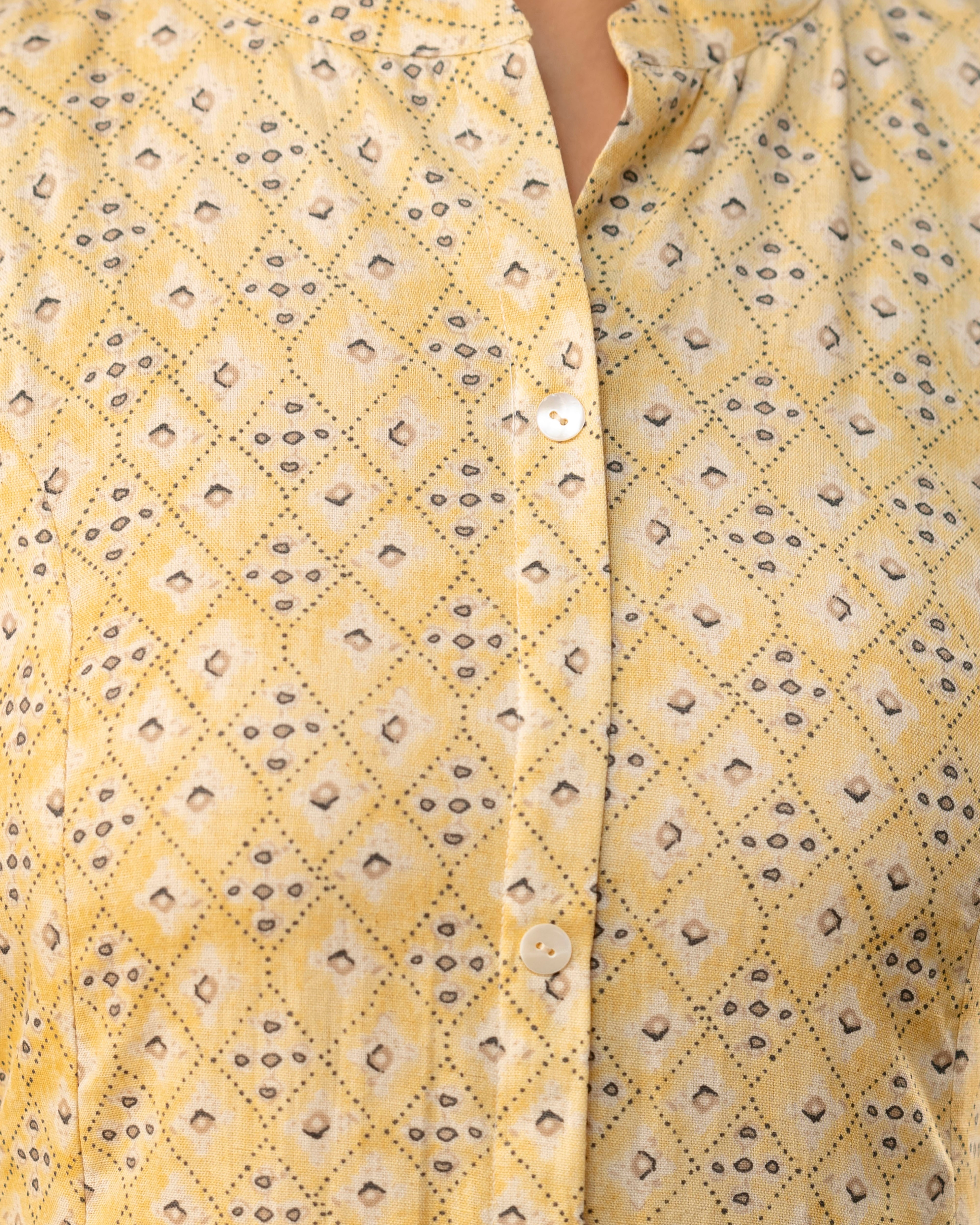 The 'Aarna'  Pastel Yellow  Geometric A-Line Kurta