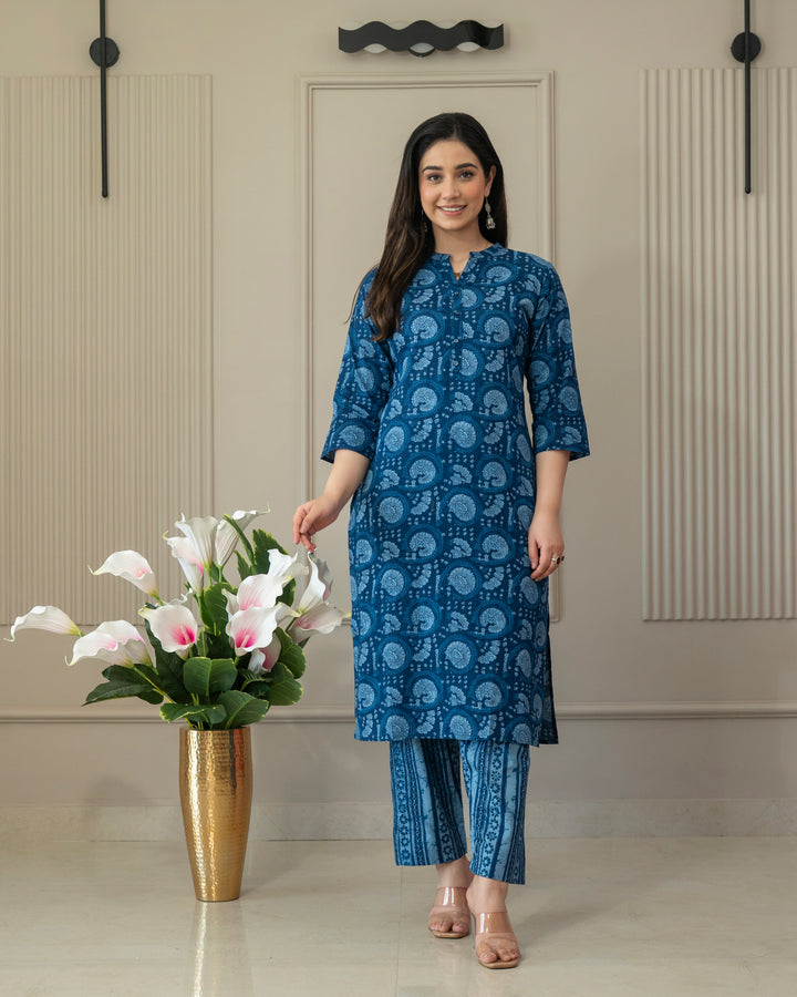 INDIGO VIRAASAT COTTON KURTA SET