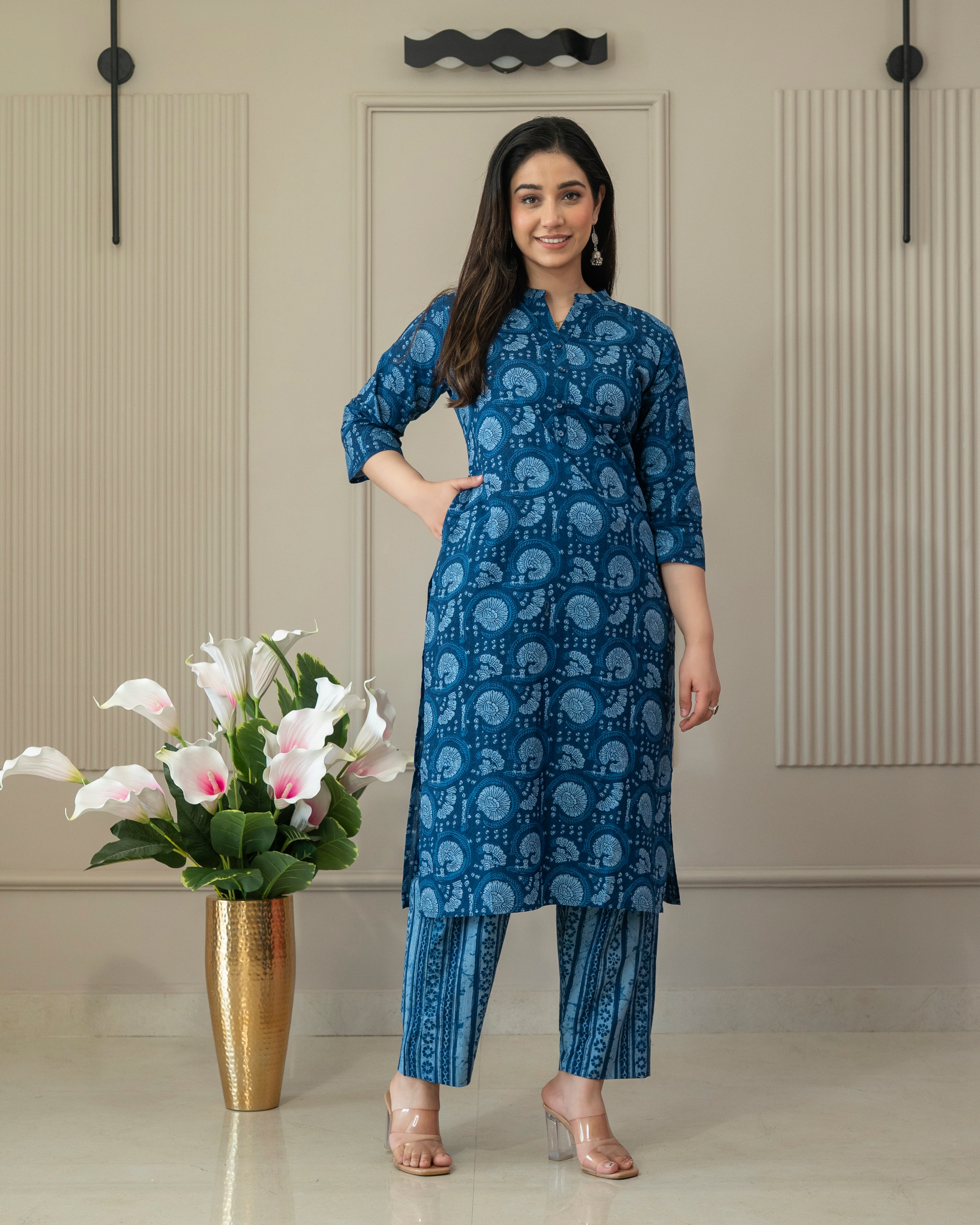 INDIGO VIRAASAT COTTON KURTA SET