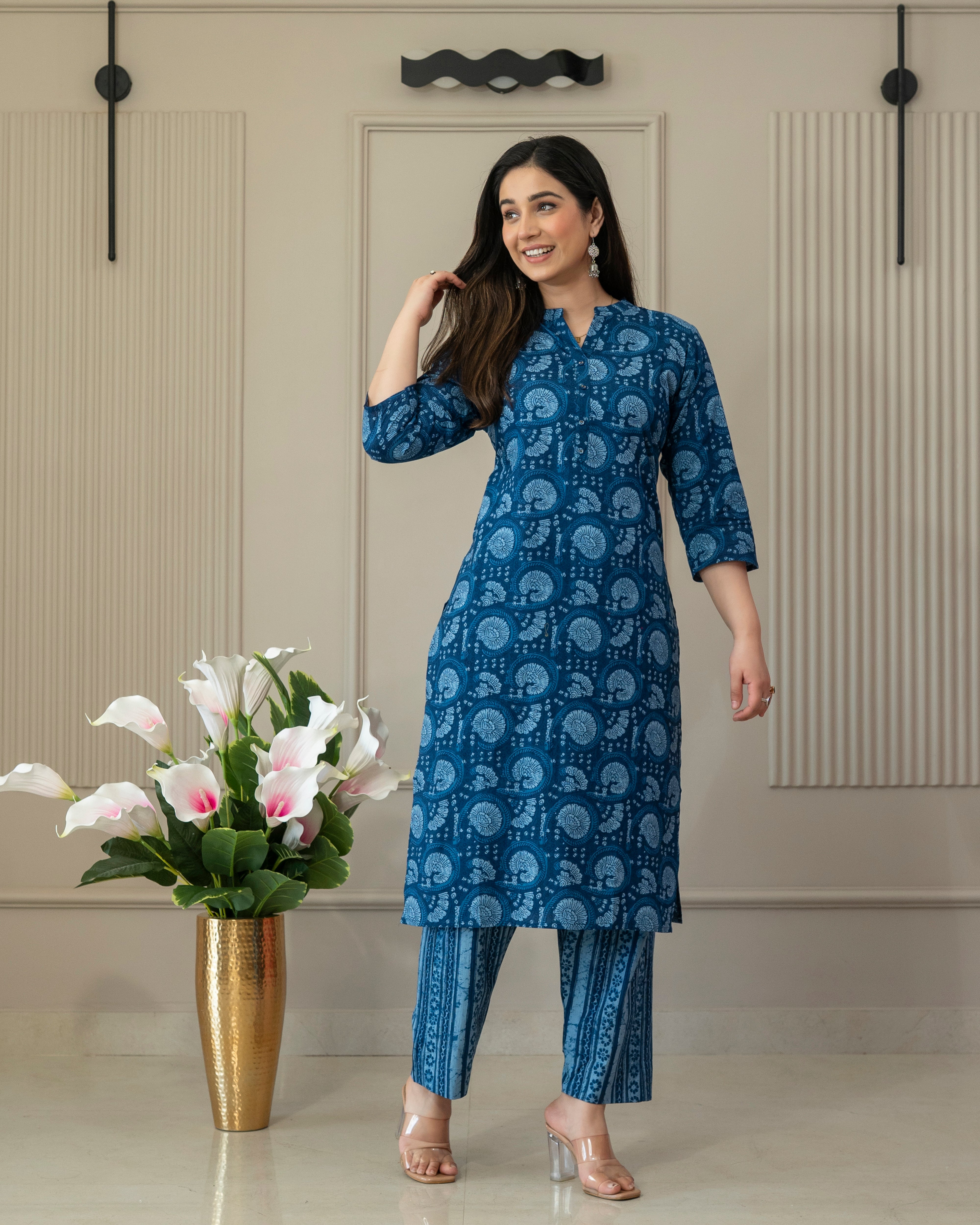 INDIGO VIRAASAT COTTON KURTA SET