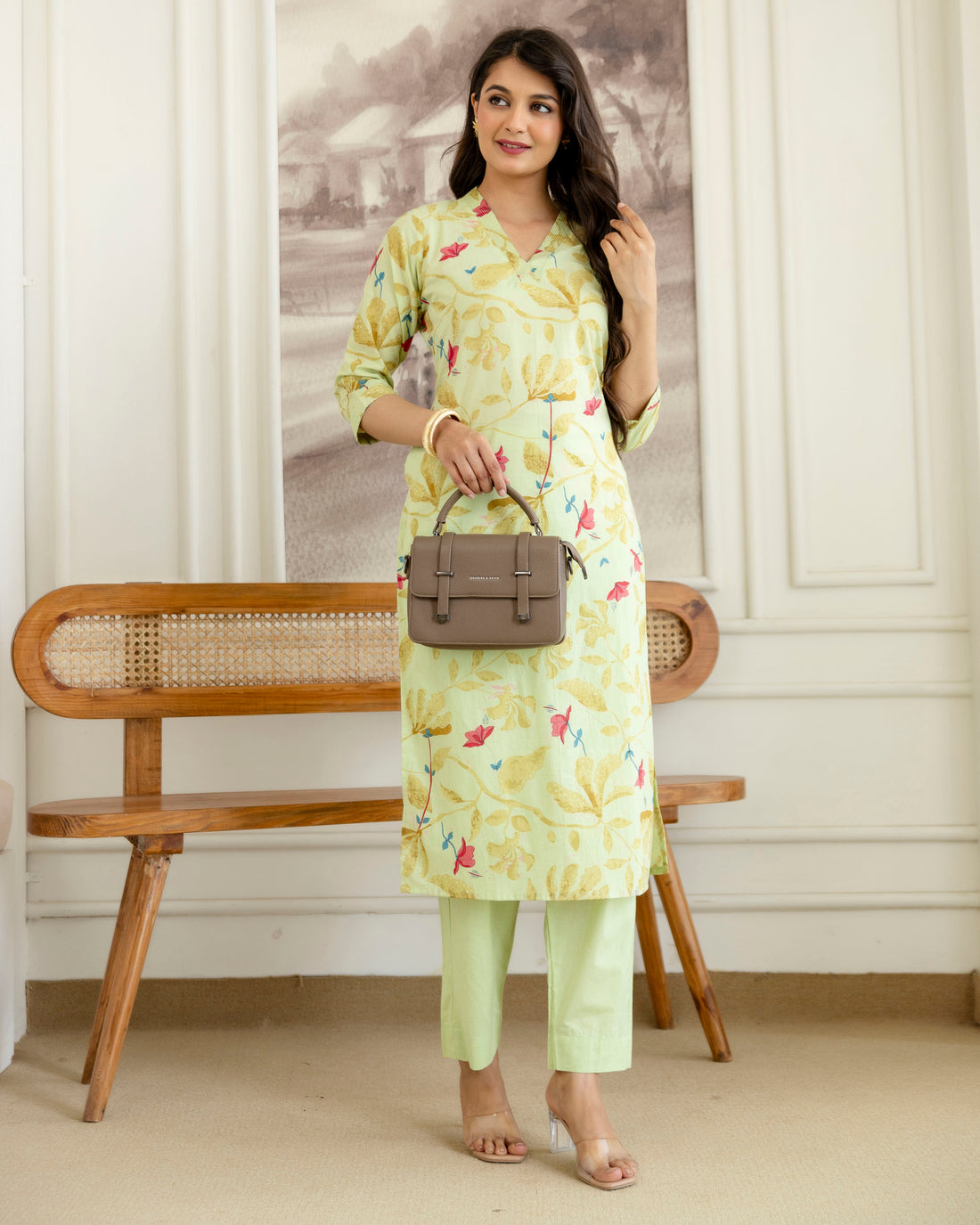 PANKHUDI PASTEL COTTON KURTA SET