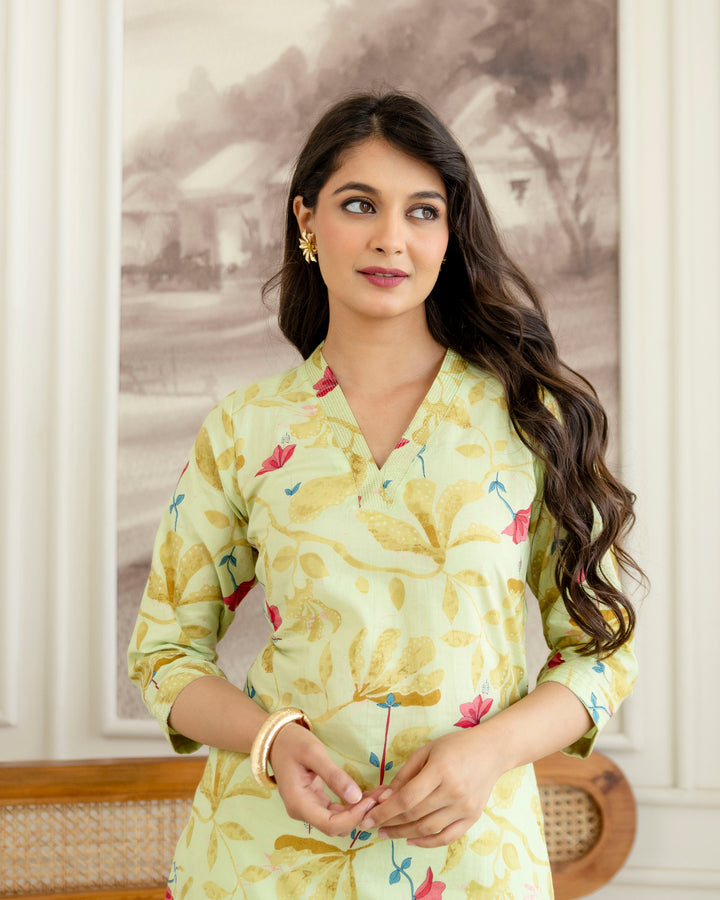 PANKHUDI PASTEL COTTON KURTA SET