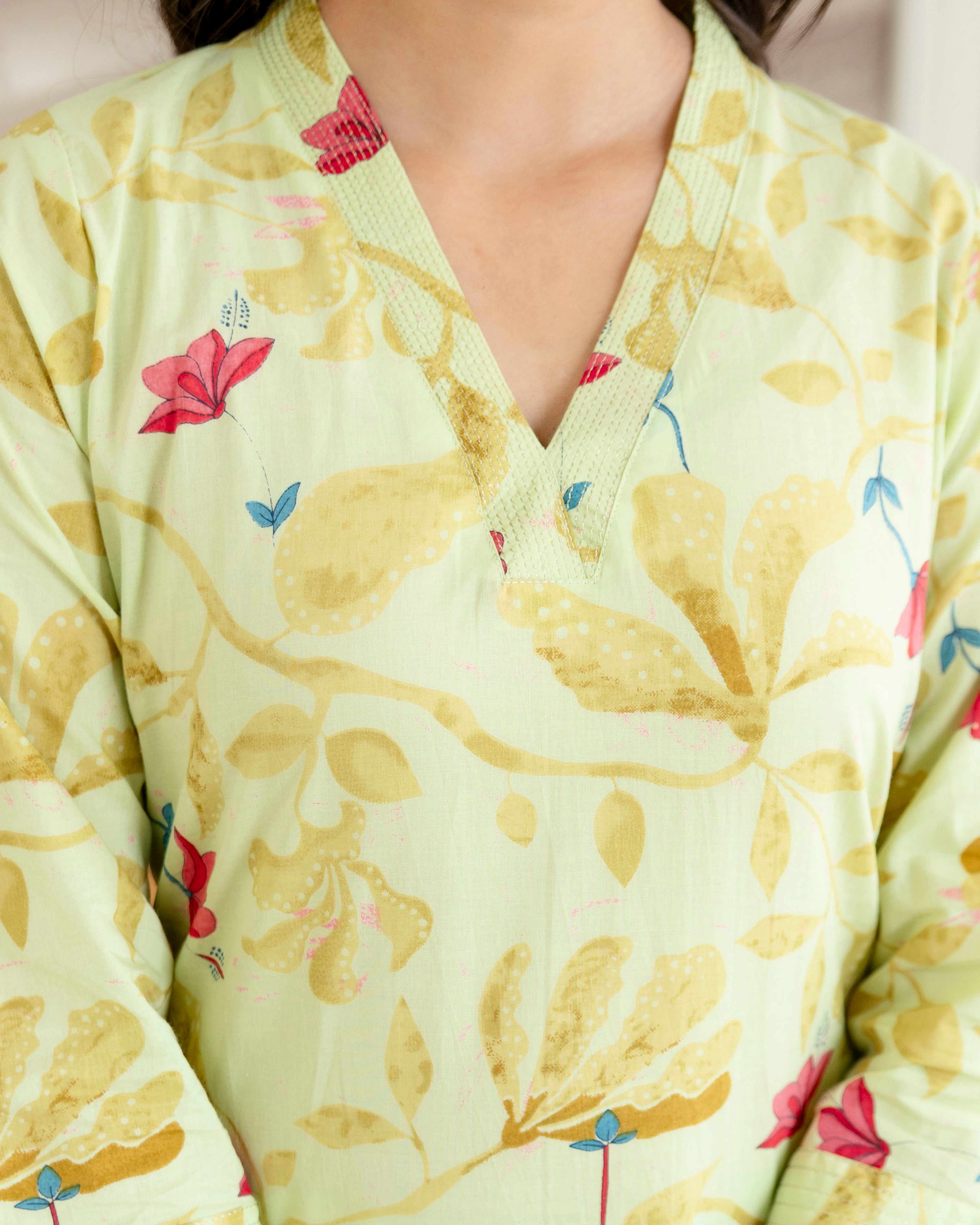 PANKHUDI PASTEL COTTON KURTA SET