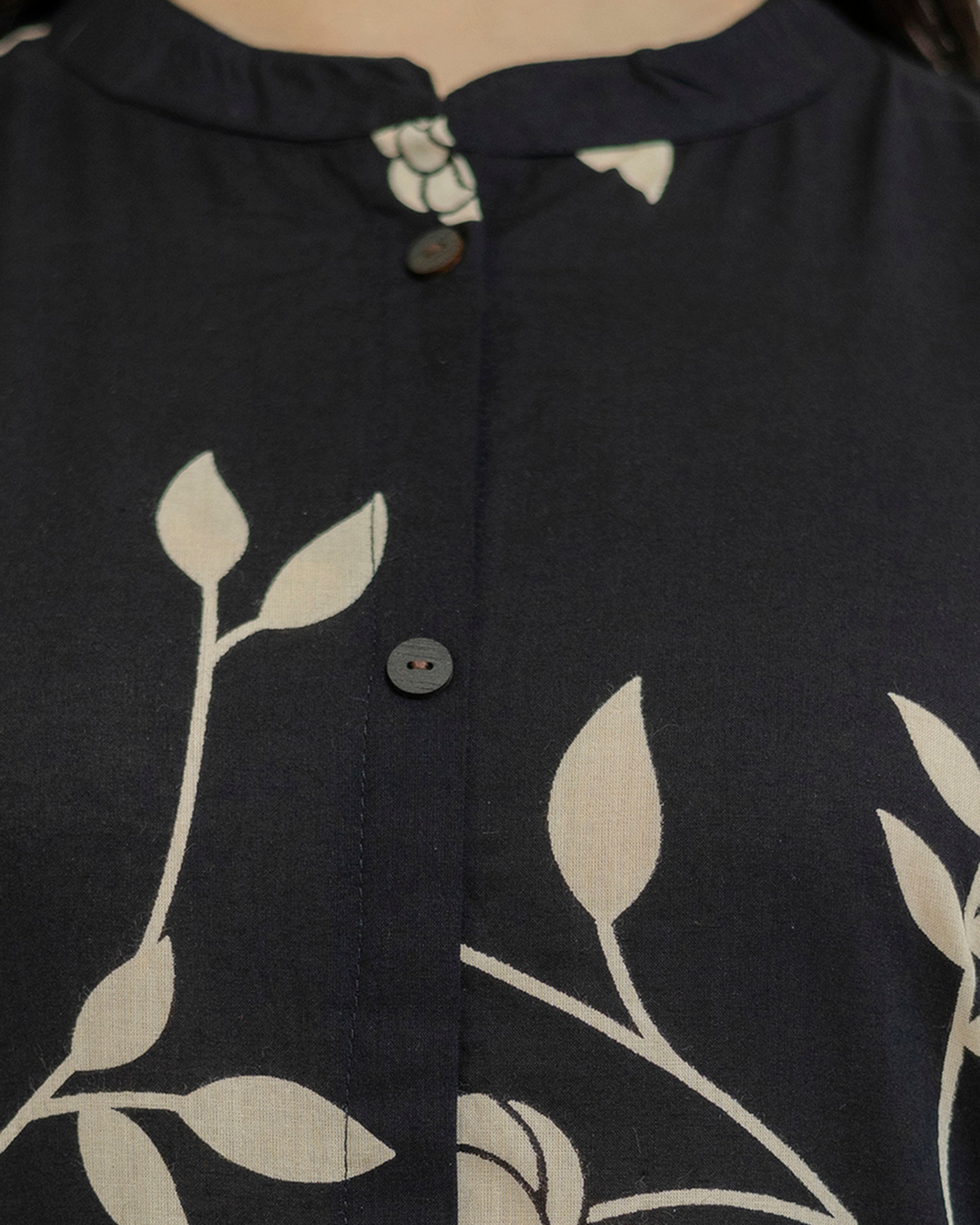 The 'Shyama' Black Blossom Cord Set