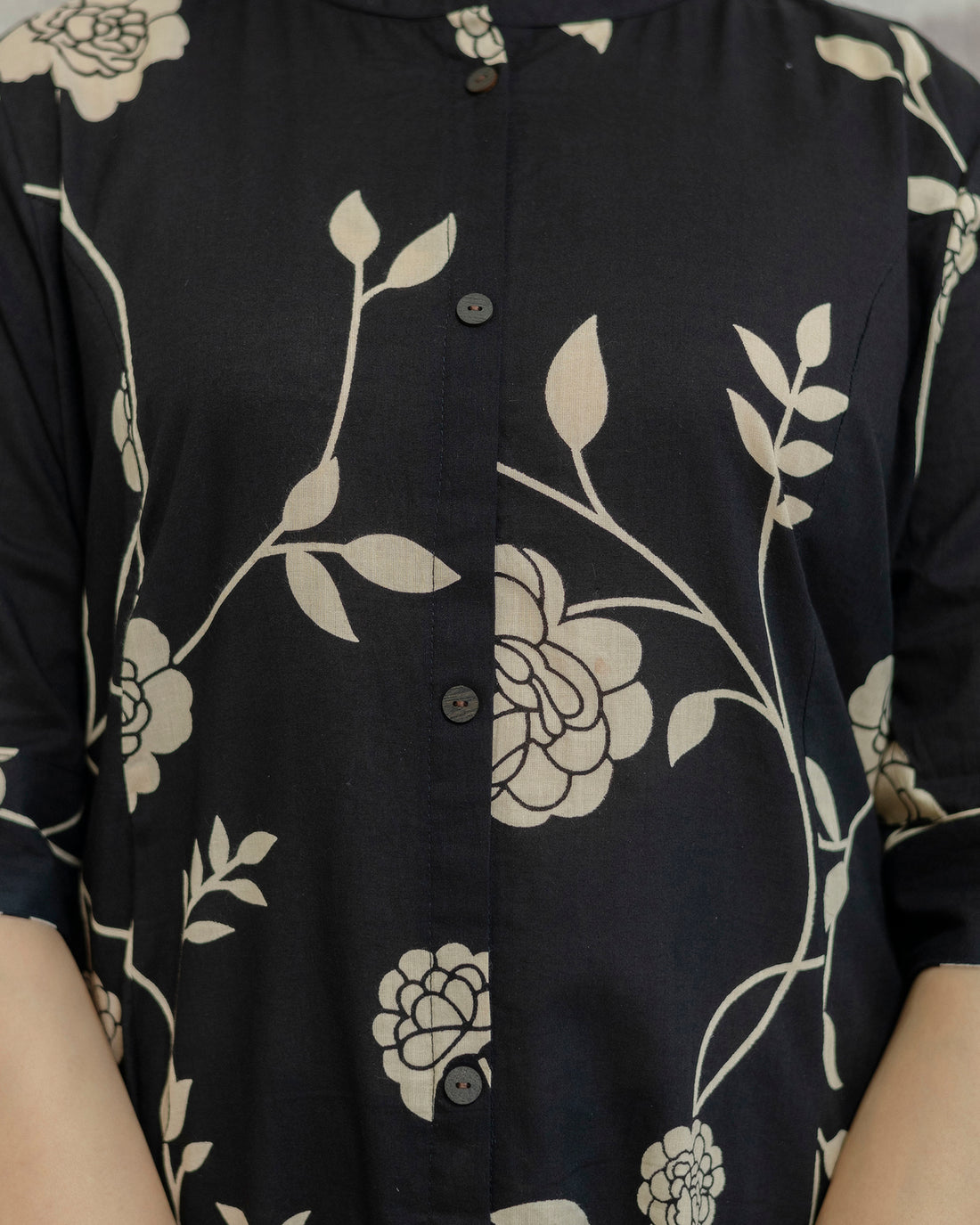 The 'Shyama' Black Blossom Cord Set