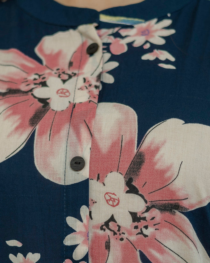 The 'Kusum' Navy Floral Cord Set