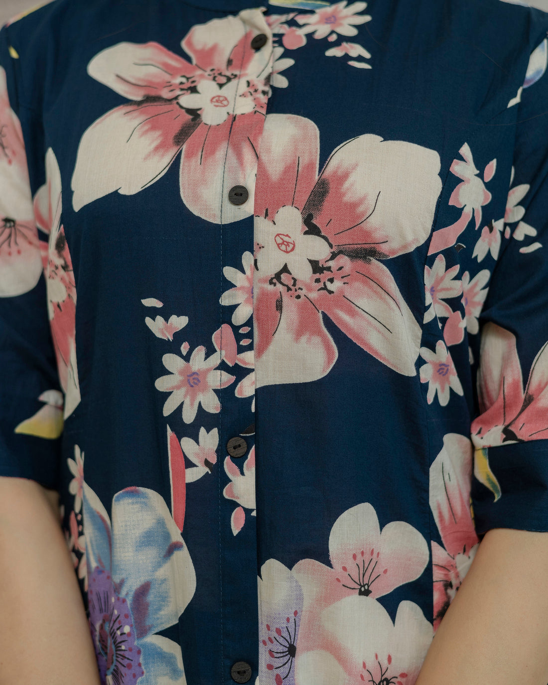 The 'Kusum' Navy Floral A-Line Co-ord Set