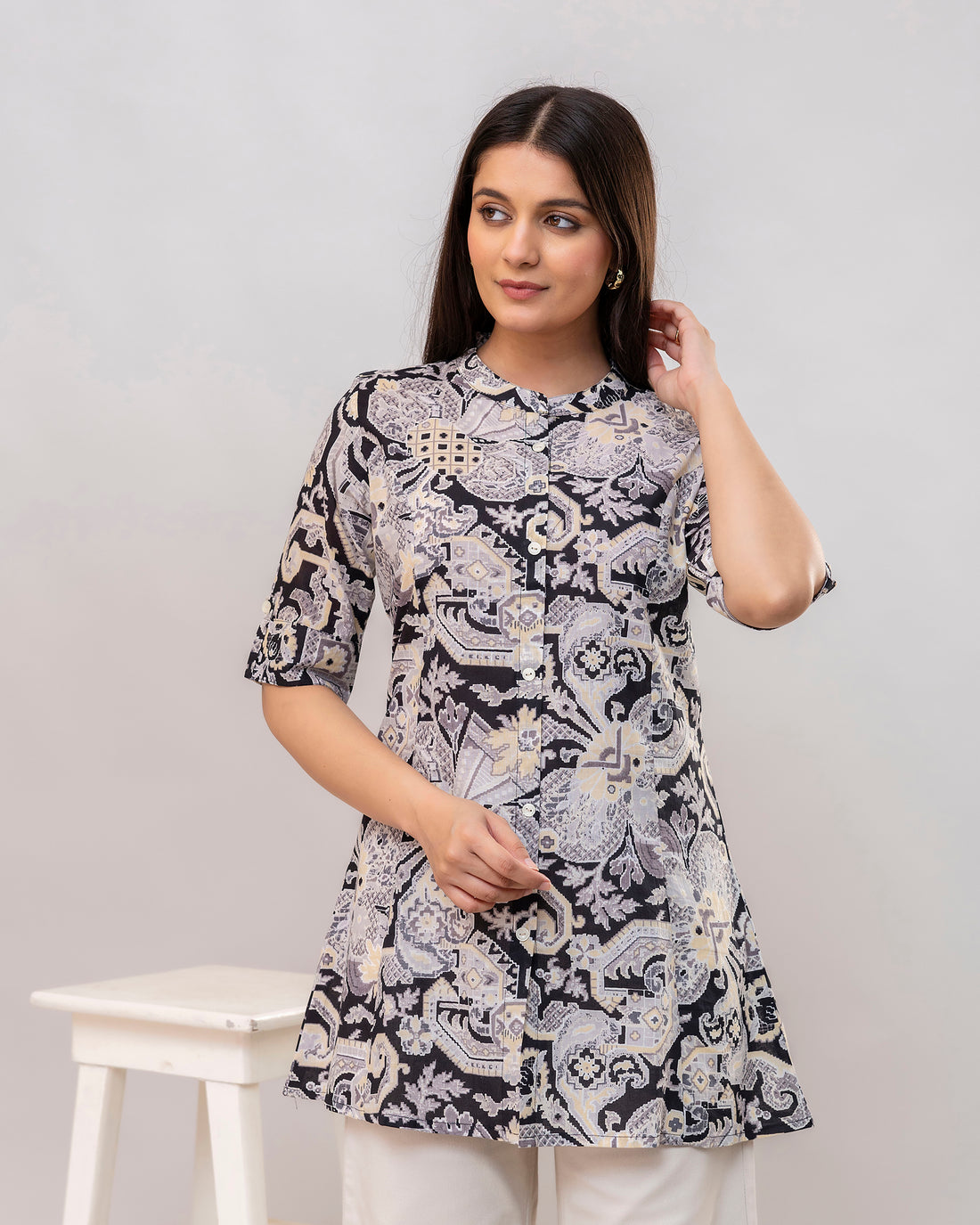 The 'Samara' Geometric Short Top