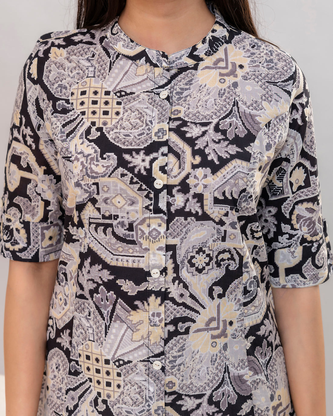 The 'Samara' Geometric Short Top