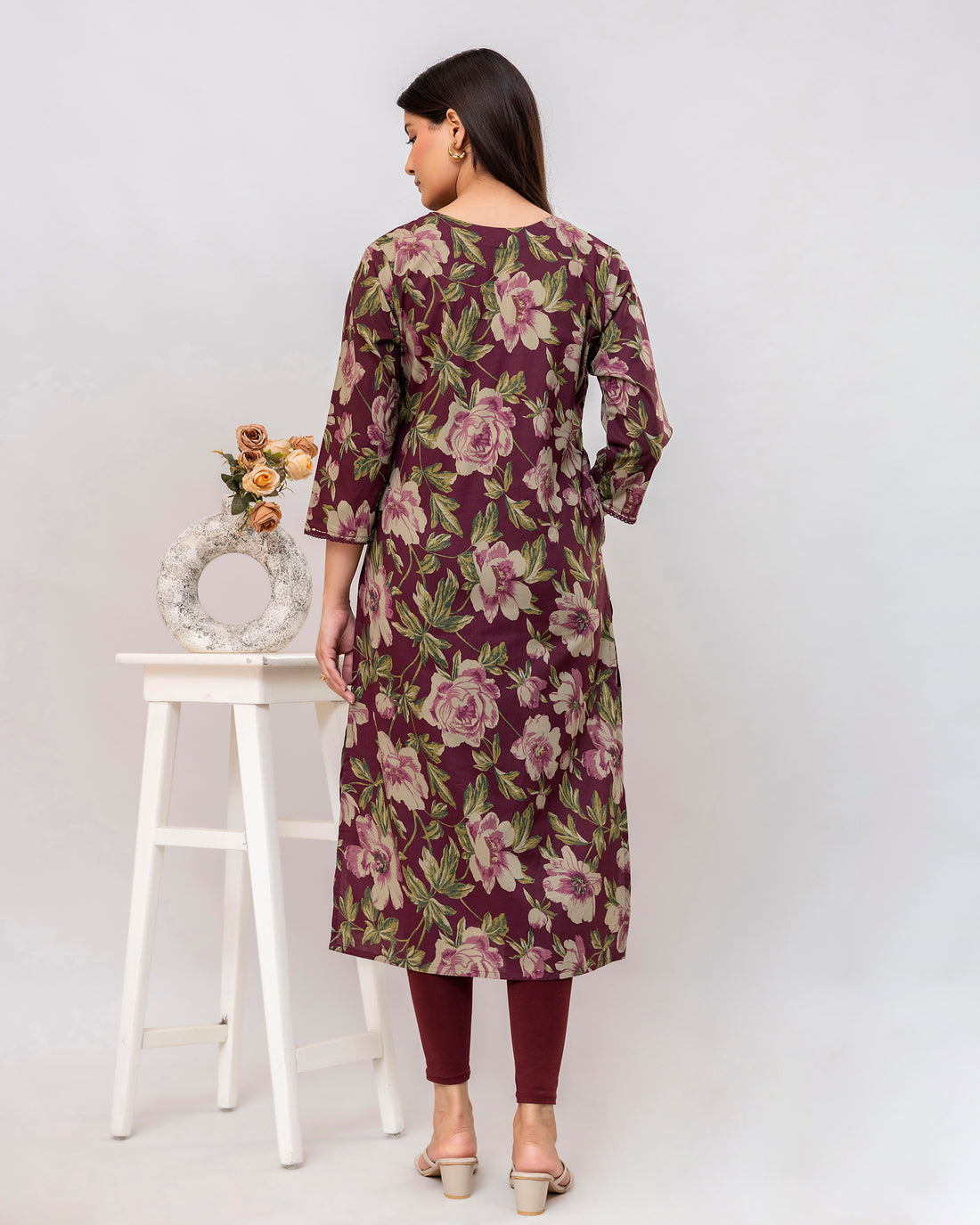 The 'Mayura' Deep Floral Kurta