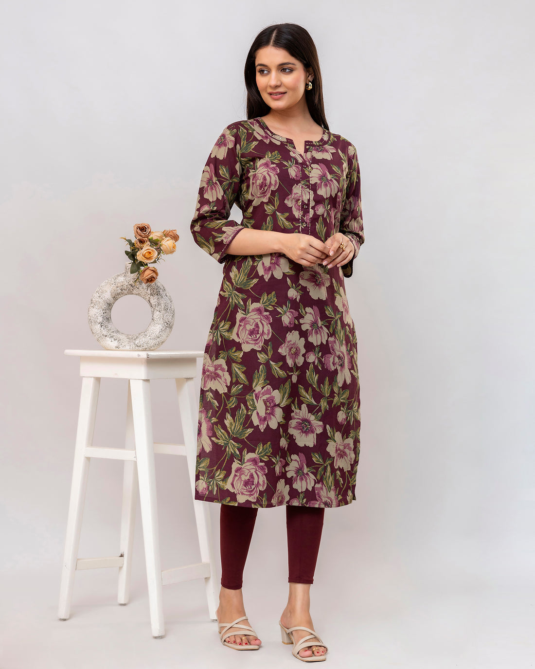 The 'Mayura' Deep Floral Kurta
