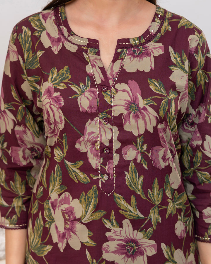The 'Mayura' Deep Floral Kurti's