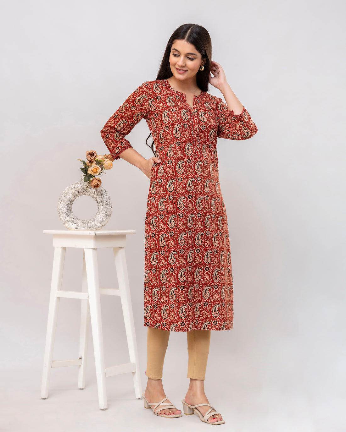 The 'Saanvi' Ajrakh Print Kurta