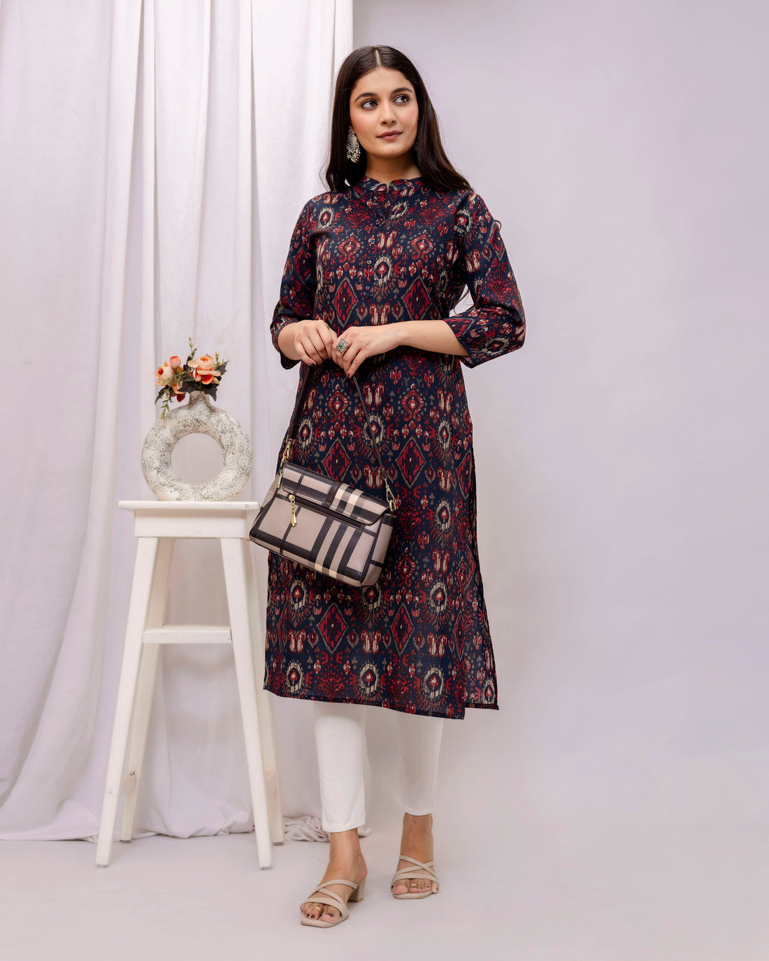 The Midnight Ikat Elegance Cotton Kurta