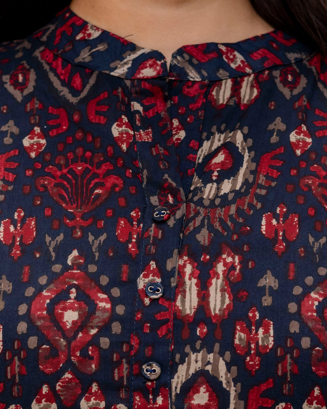 The Midnight Ikat Elegance Cotton Kurta