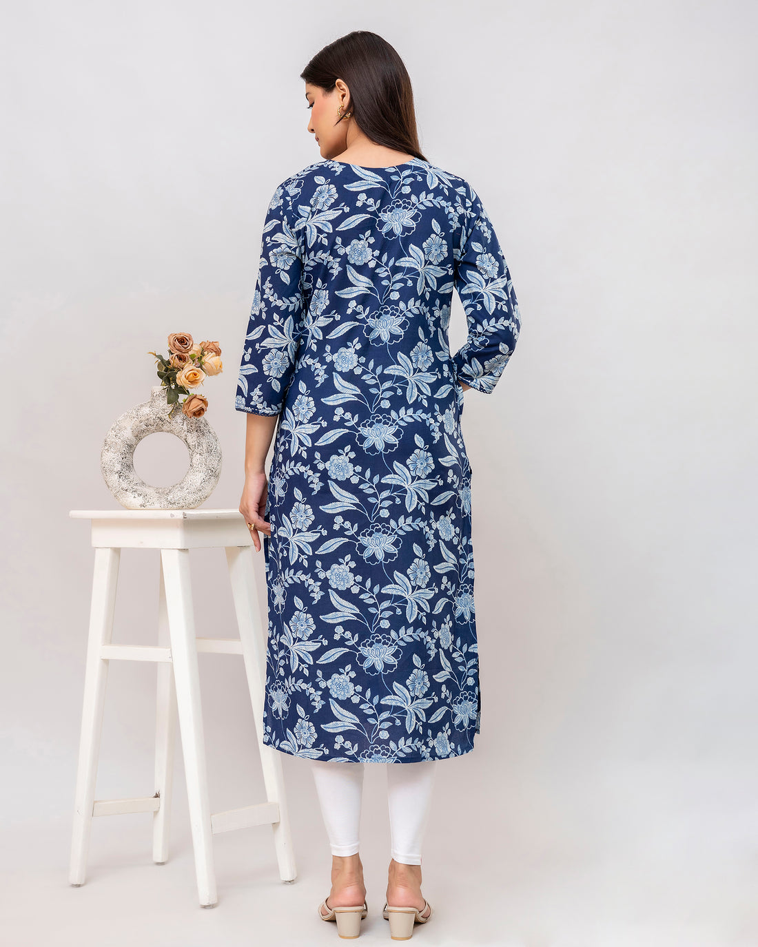 The 'Neela' Indigo Floral Kurti's