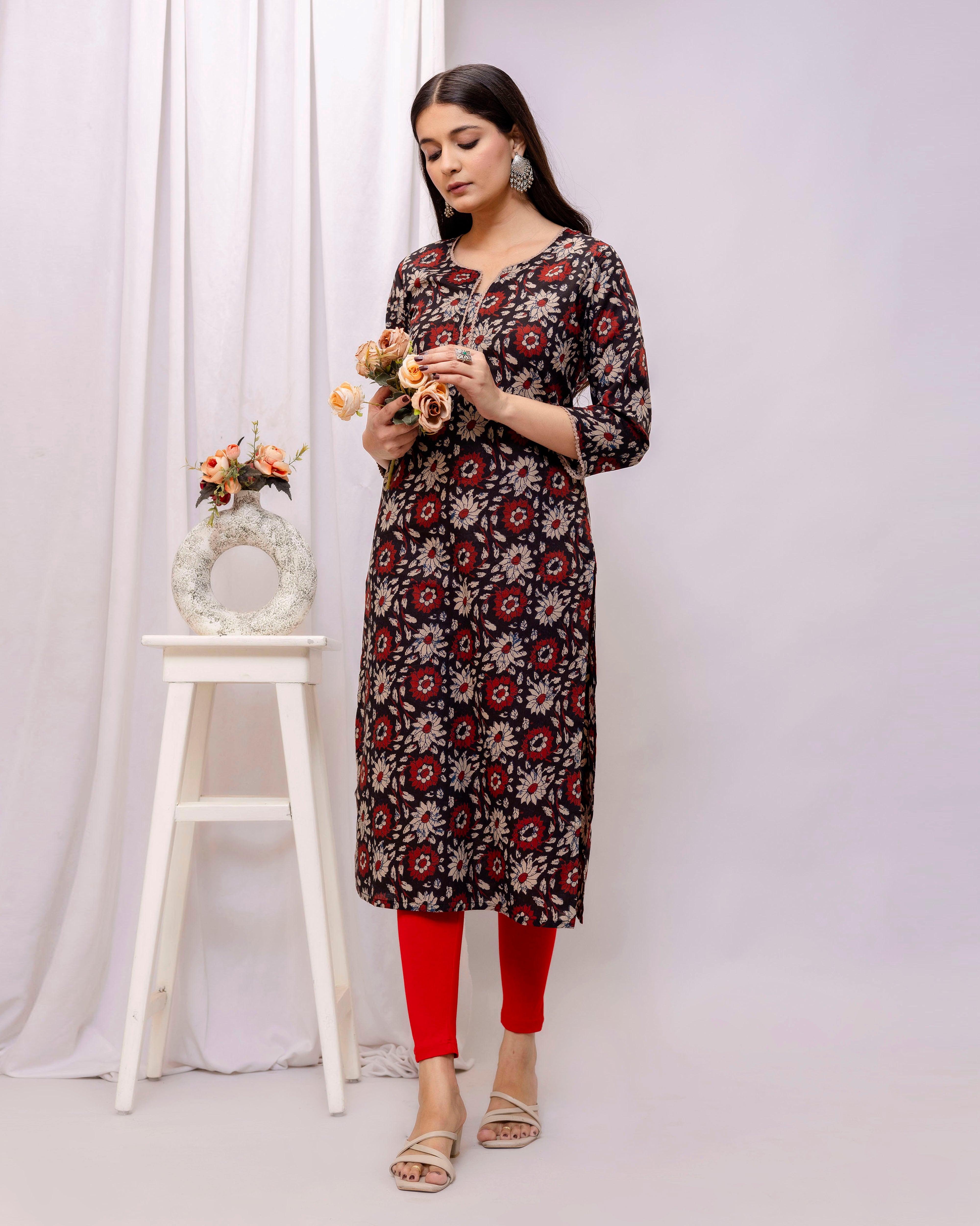 The 'Avani' Rustic Block Print Kurta