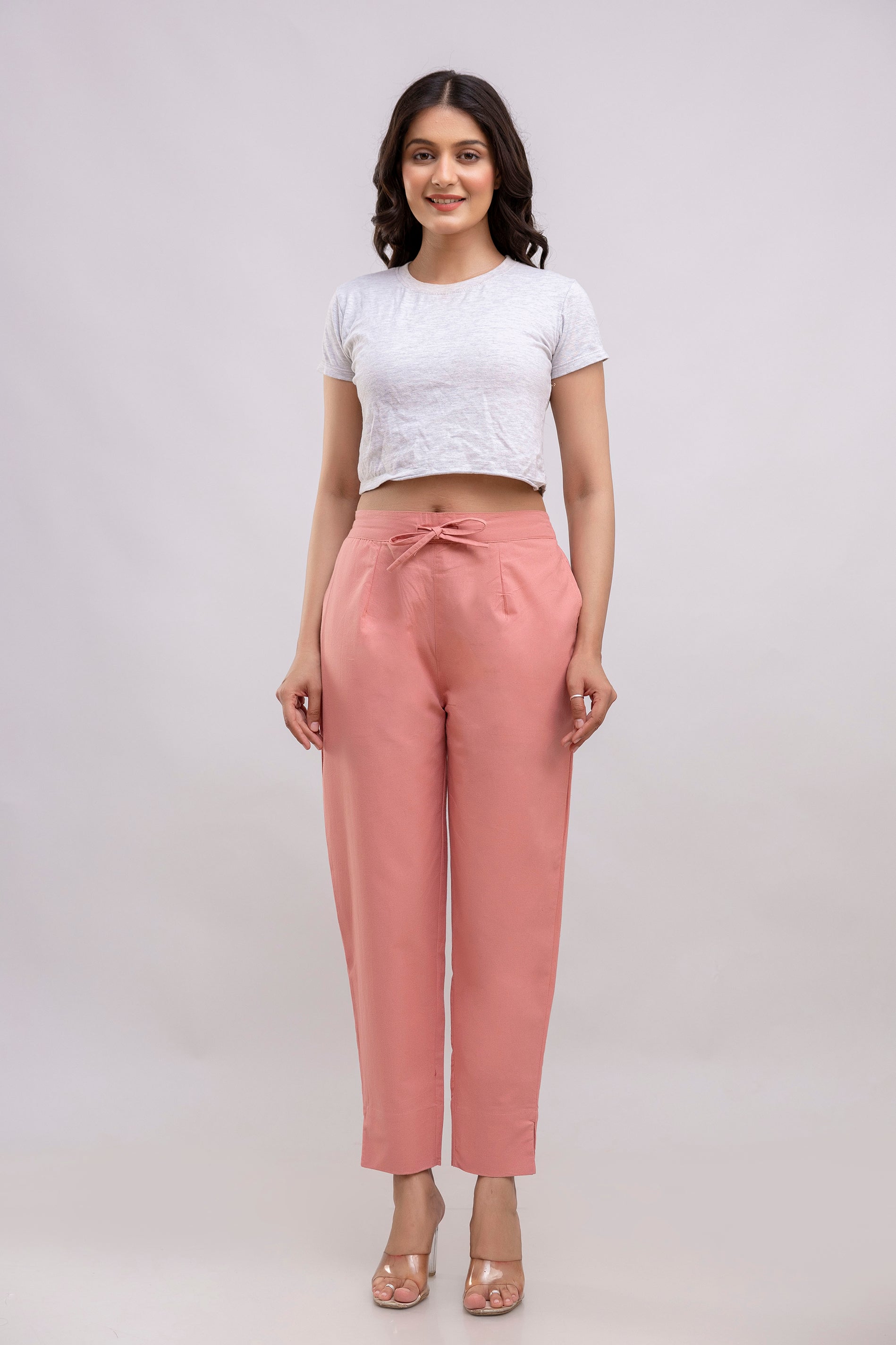 PURE COTTON PANT - DUSTY PEACH