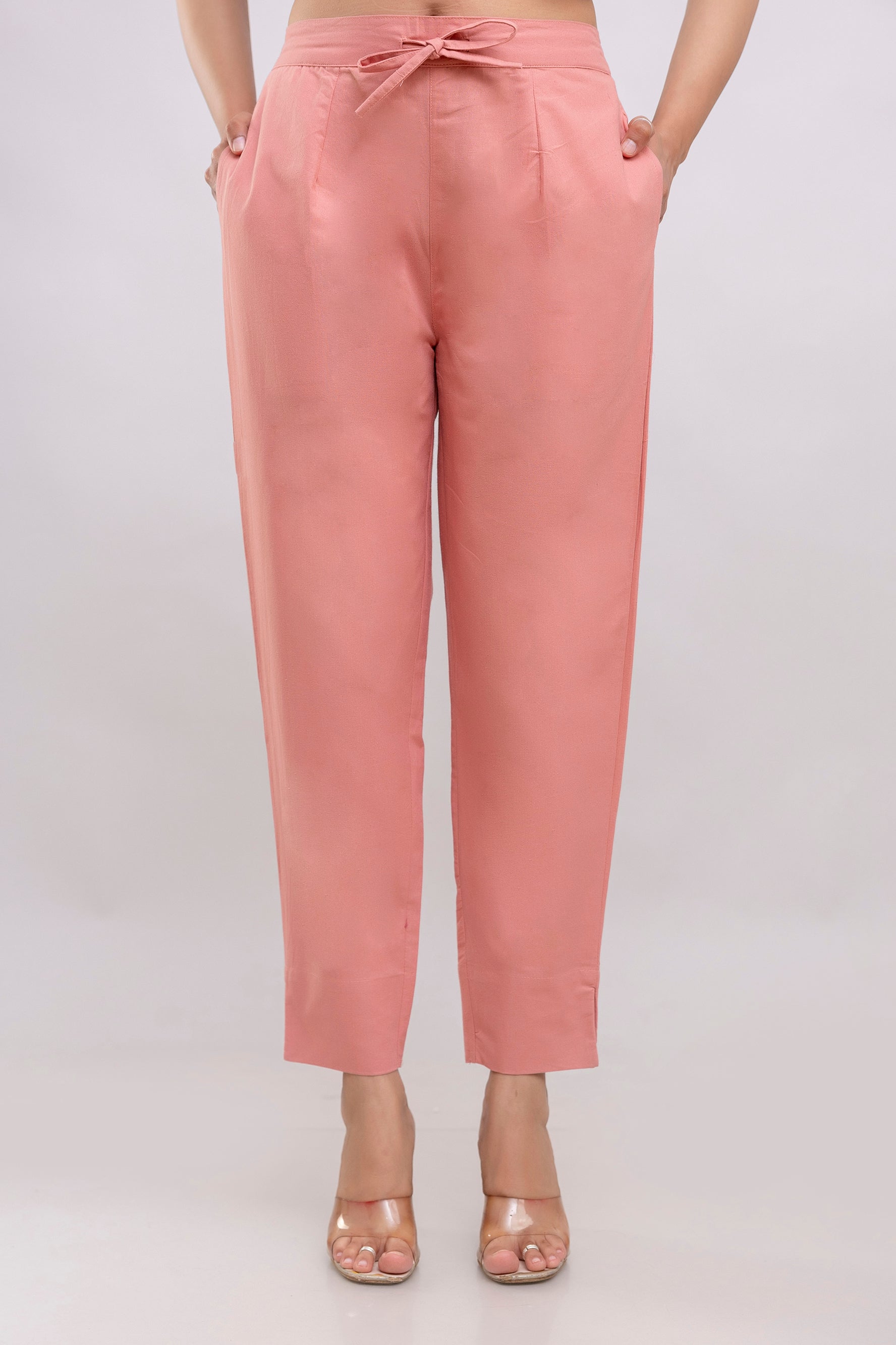 PURE COTTON PANT - DUSTY PEACH
