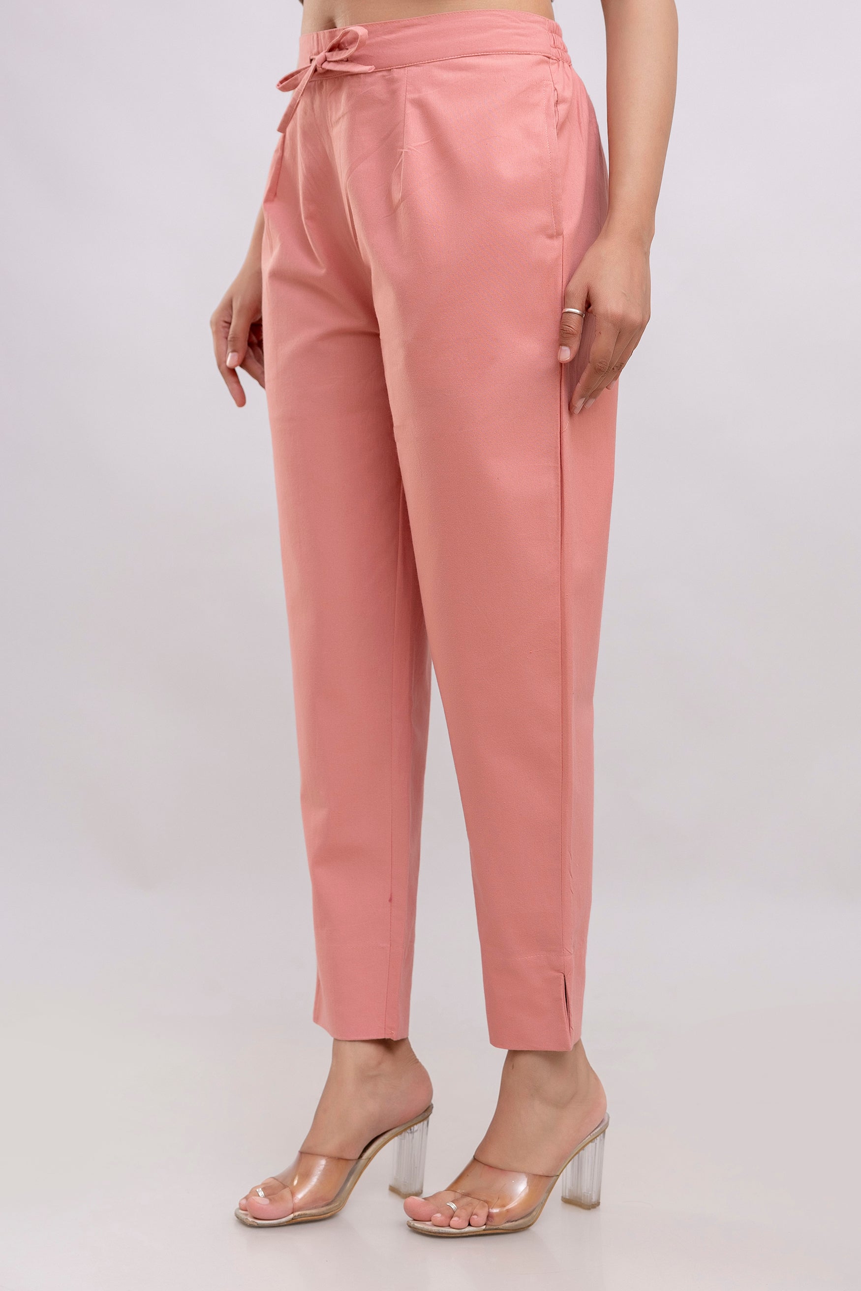 PURE COTTON PANT - DUSTY PEACH