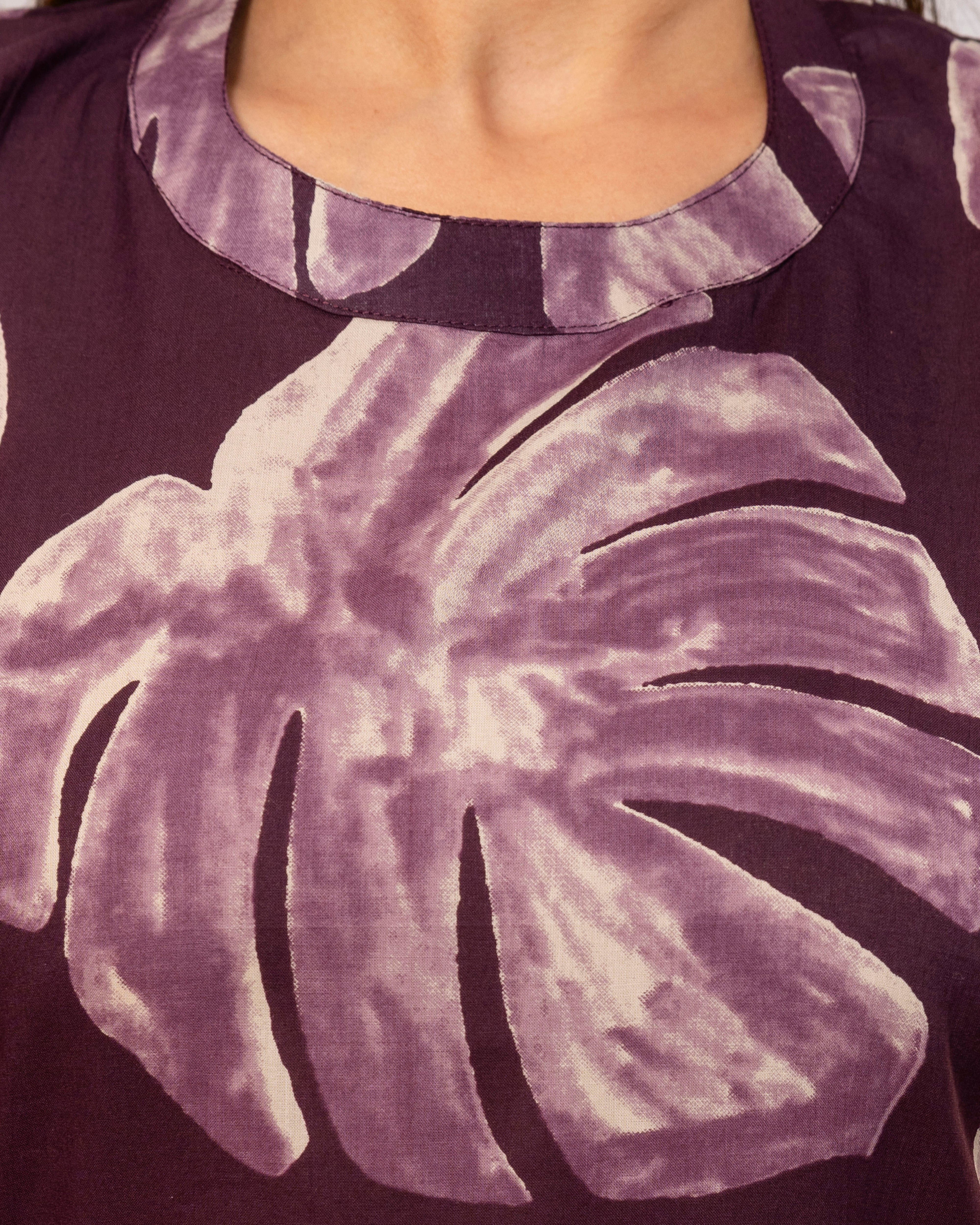 Plum Leaf Aura Sleeveless A-Line Co-ord Set