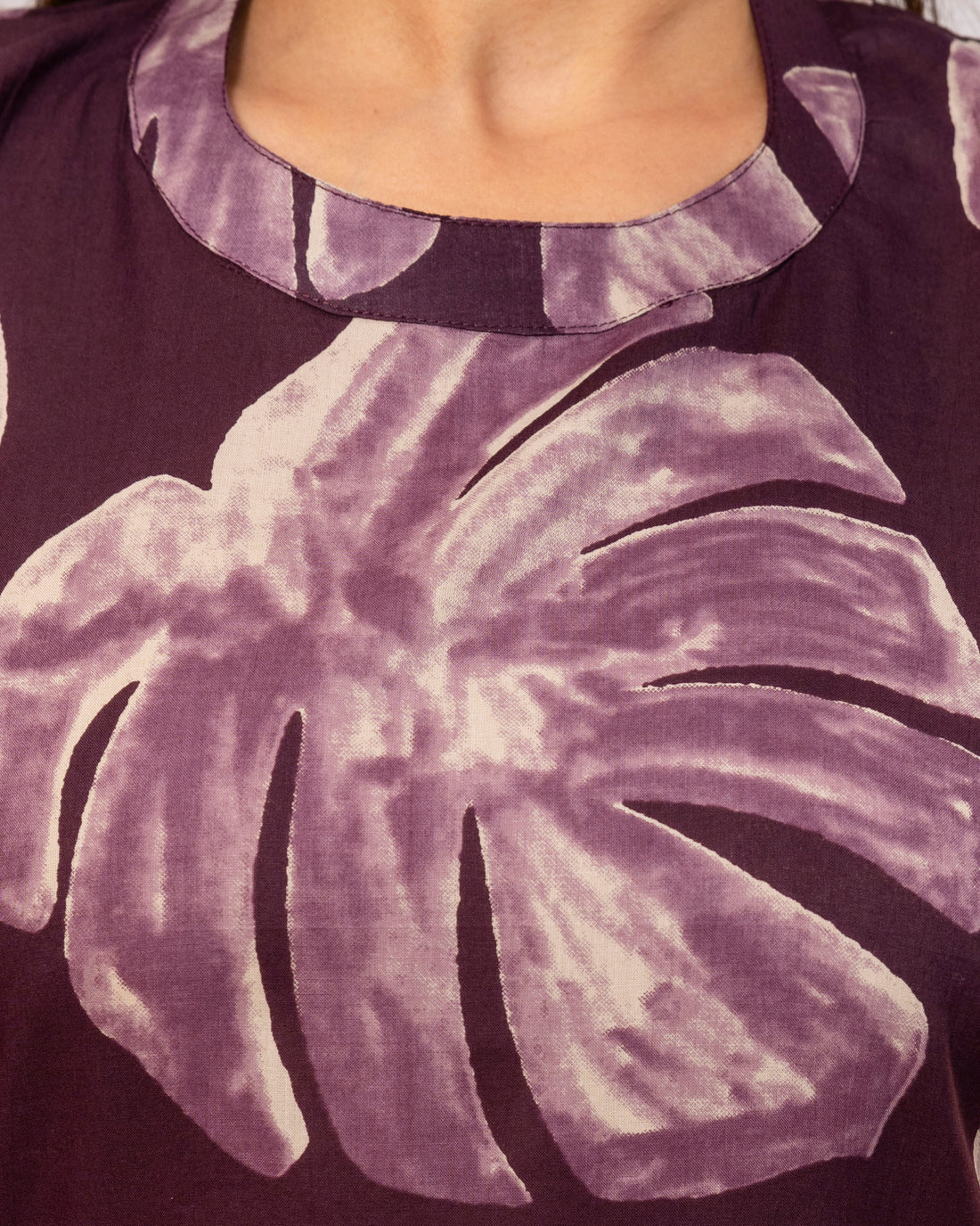 Plum Leaf Aura Sleeveless A-Line Co-ord Set