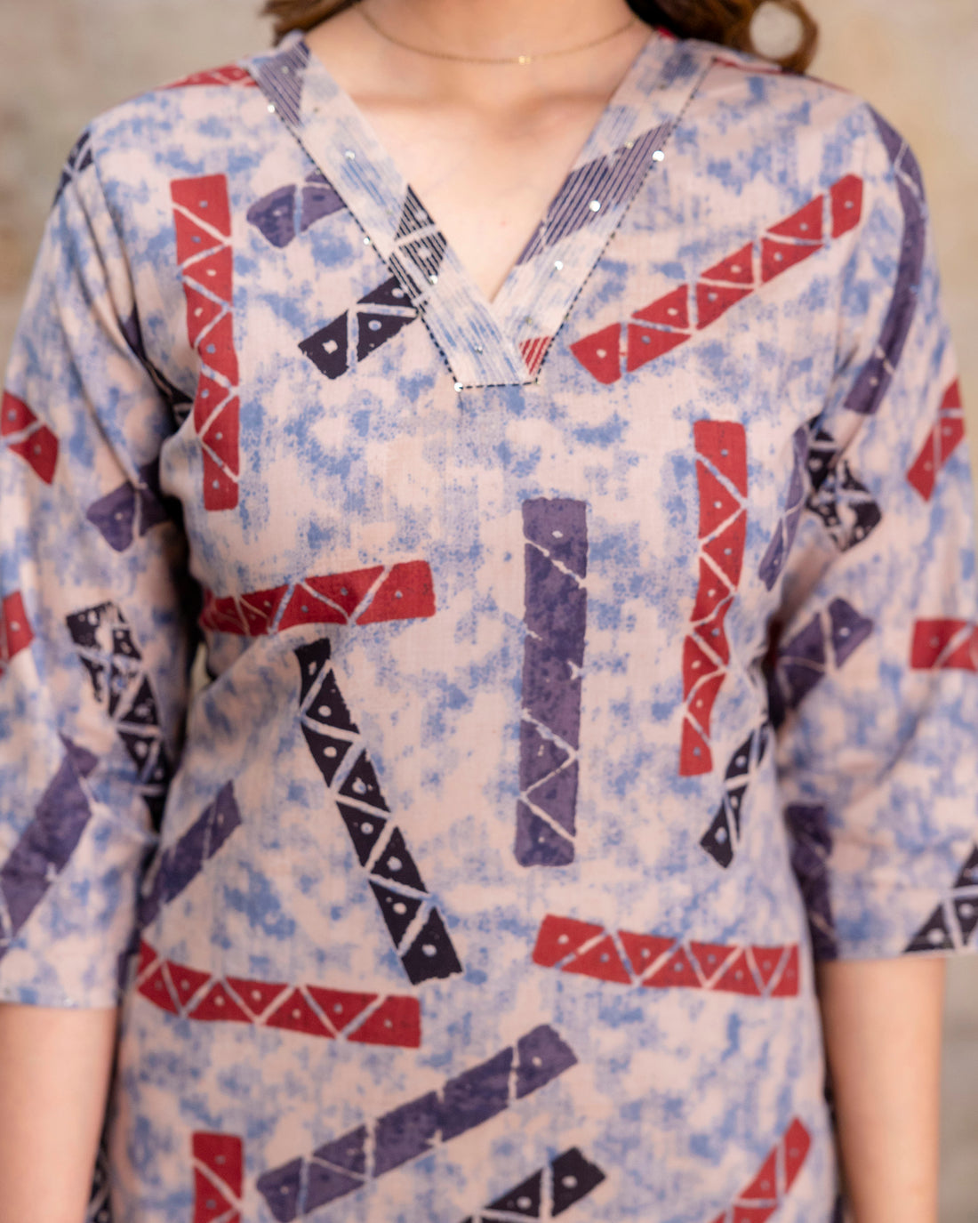 The 'Rhea' Geometric Abstract Straight Kurta