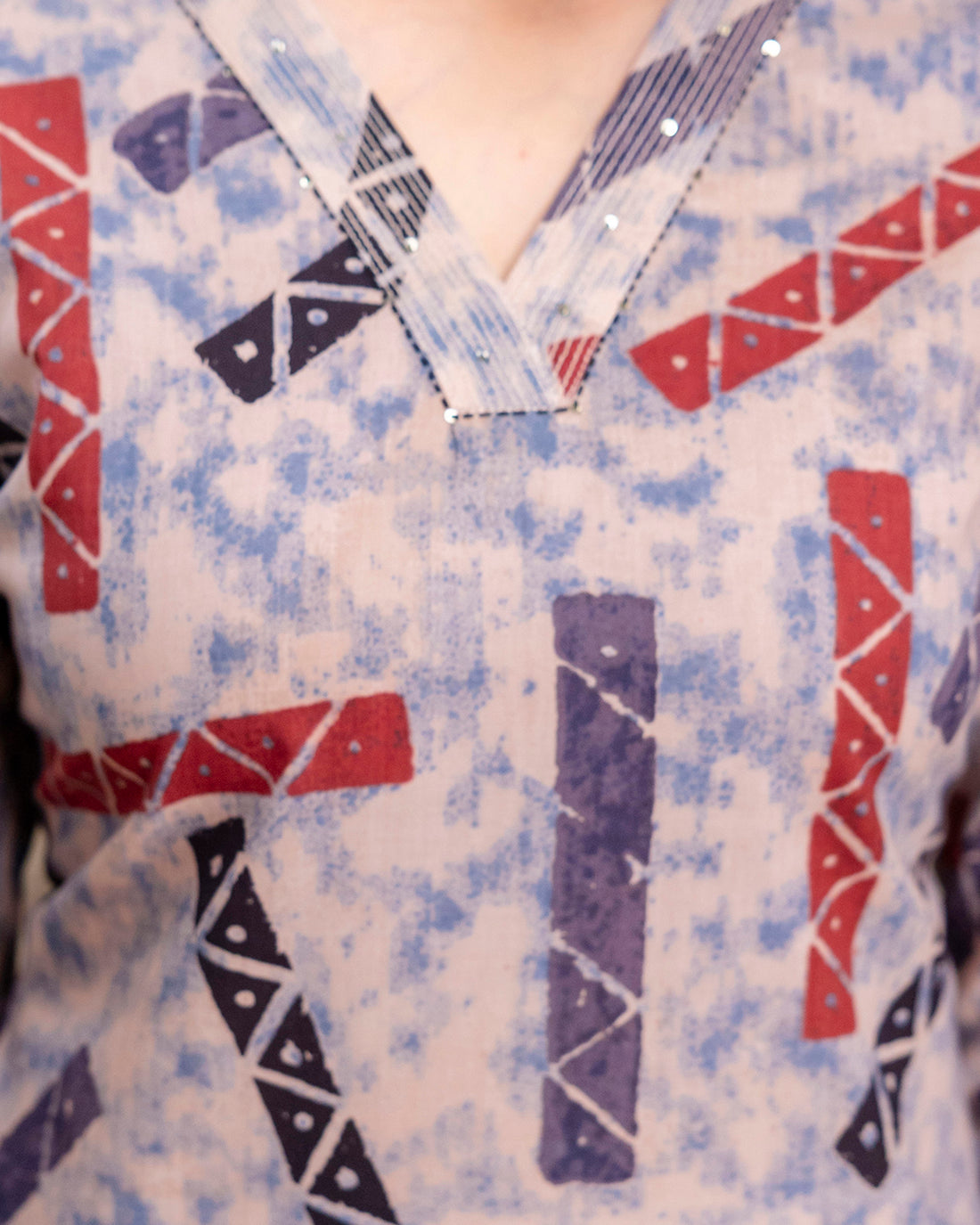 The 'Rhea' Geometric Abstract Straight Kurta