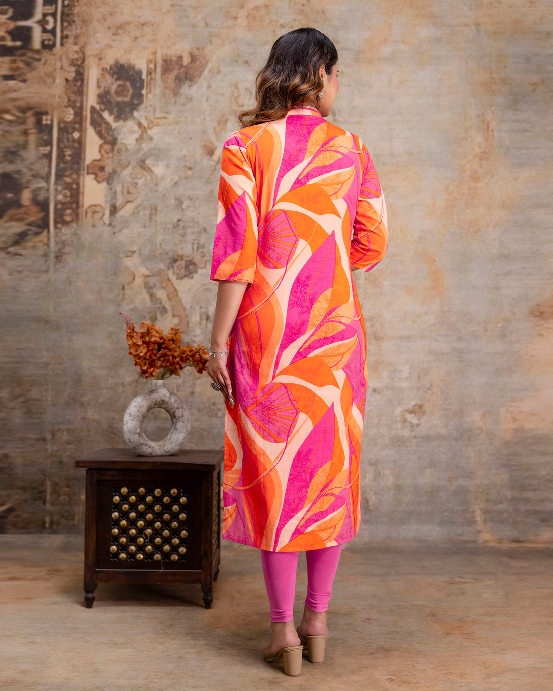 The 'Zaira' Tropical Sunset Straight Kurta