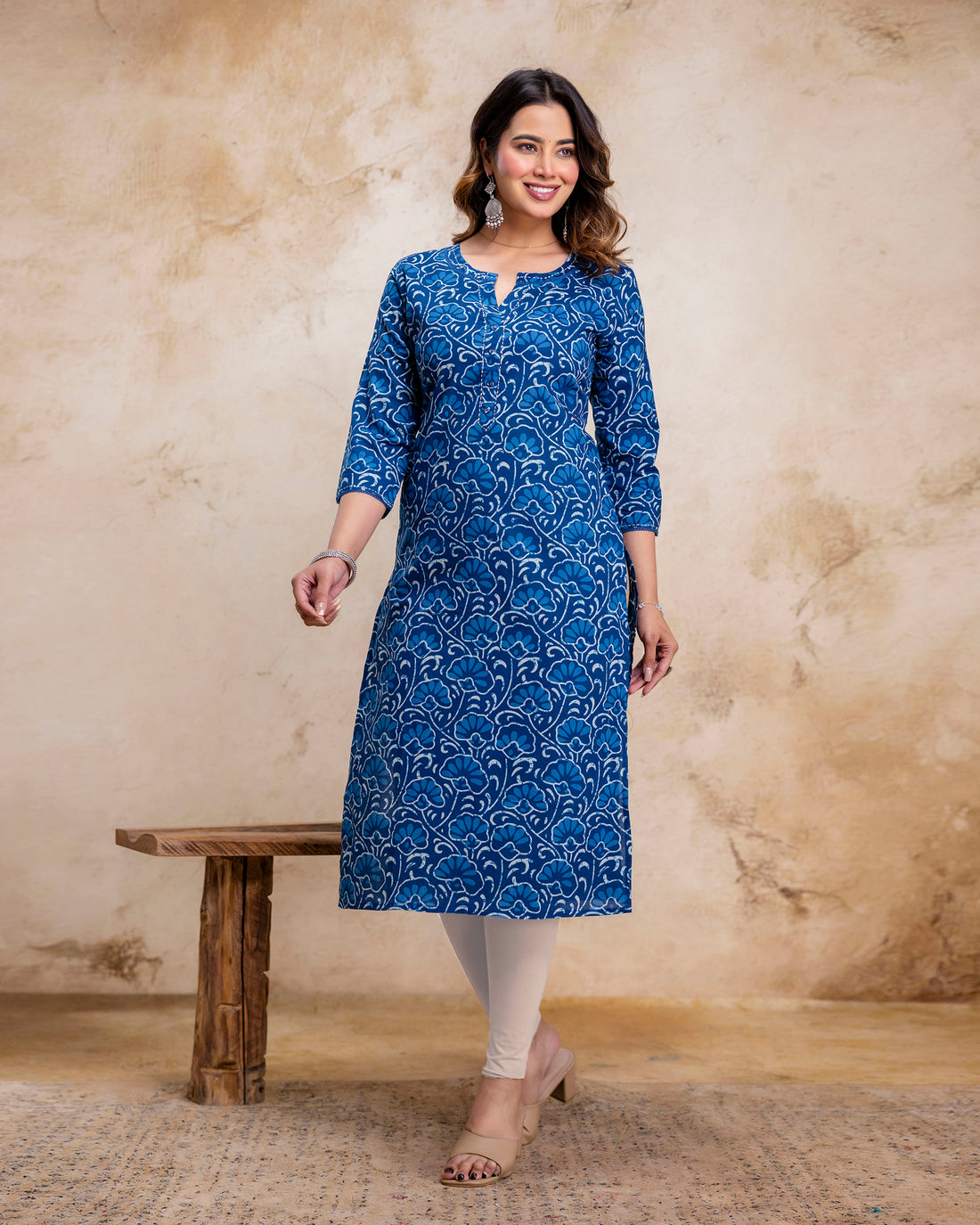 The 'Ira' Indigo Vine Straight Kurta